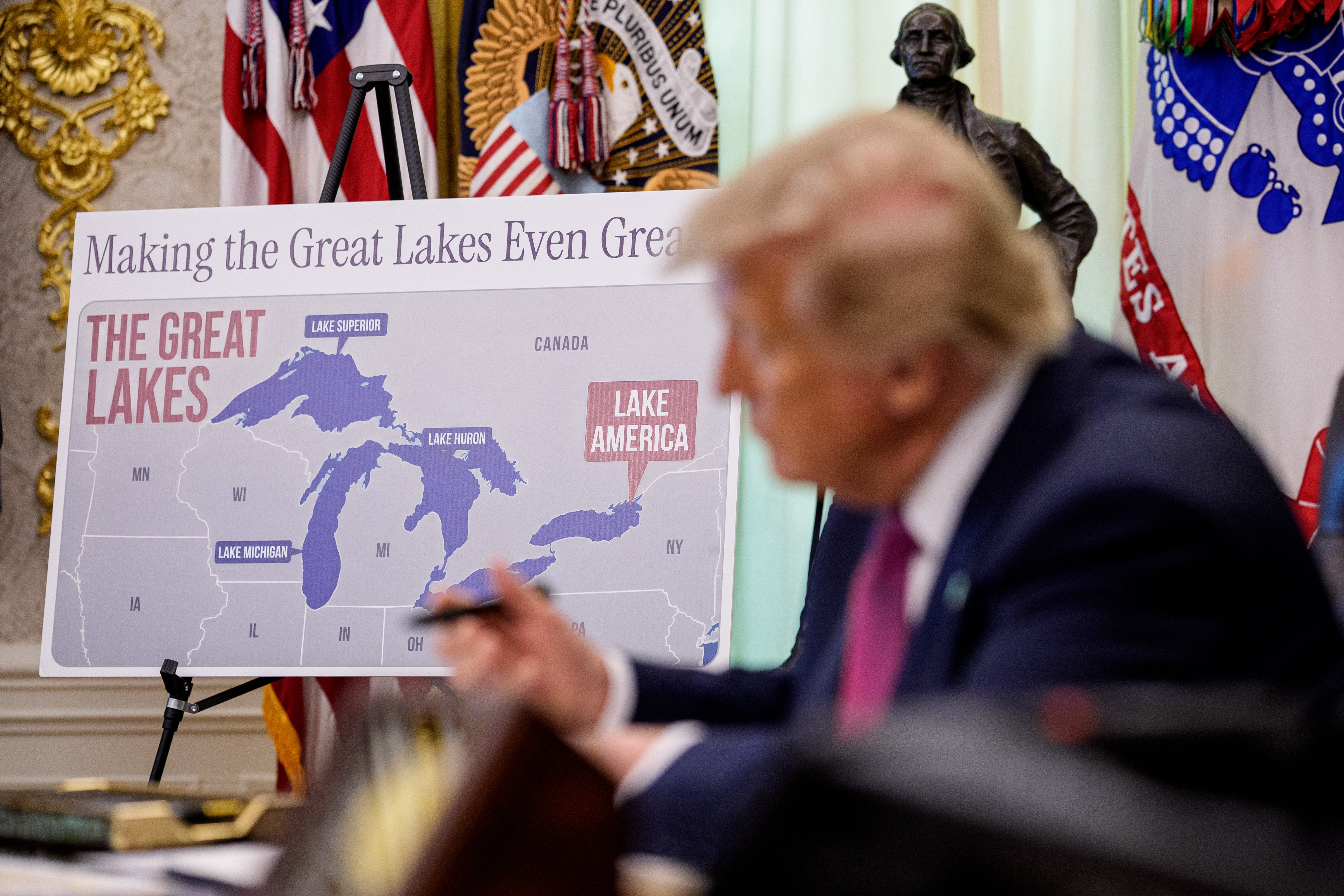 Trump signed an executive order renaming Lake Ontario to Lake America on Thursday
