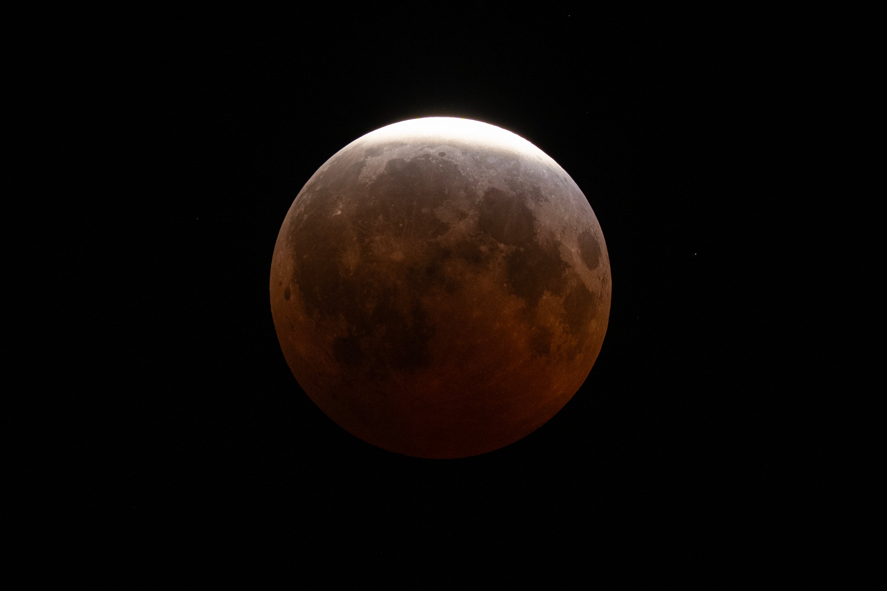 A partial lunar eclipse is seen on Friday, Aug. 28, 2026, in Cleveland (AP)