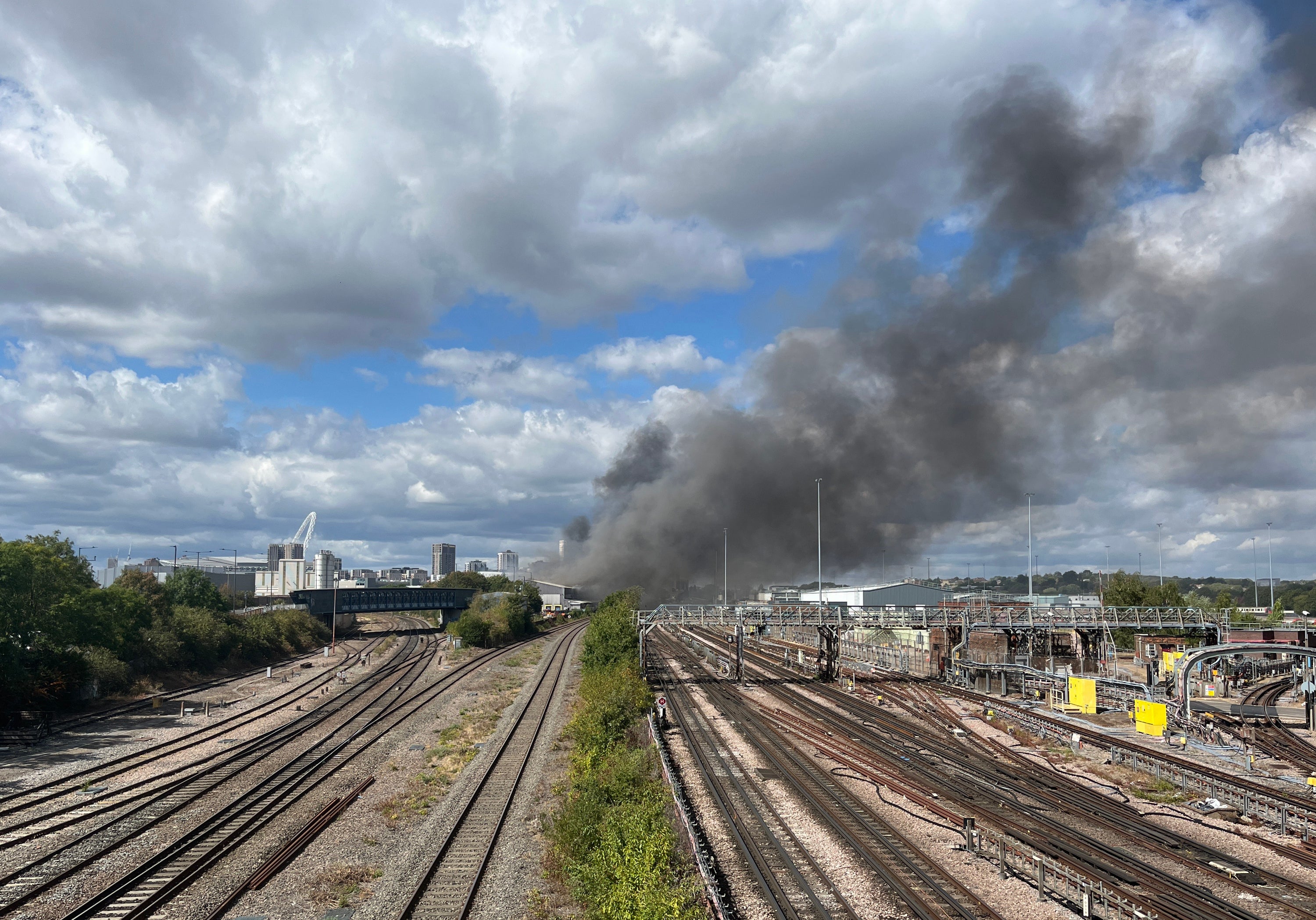 Huge fire breaks out near Wembley Stadium with 125 firefighters on scene