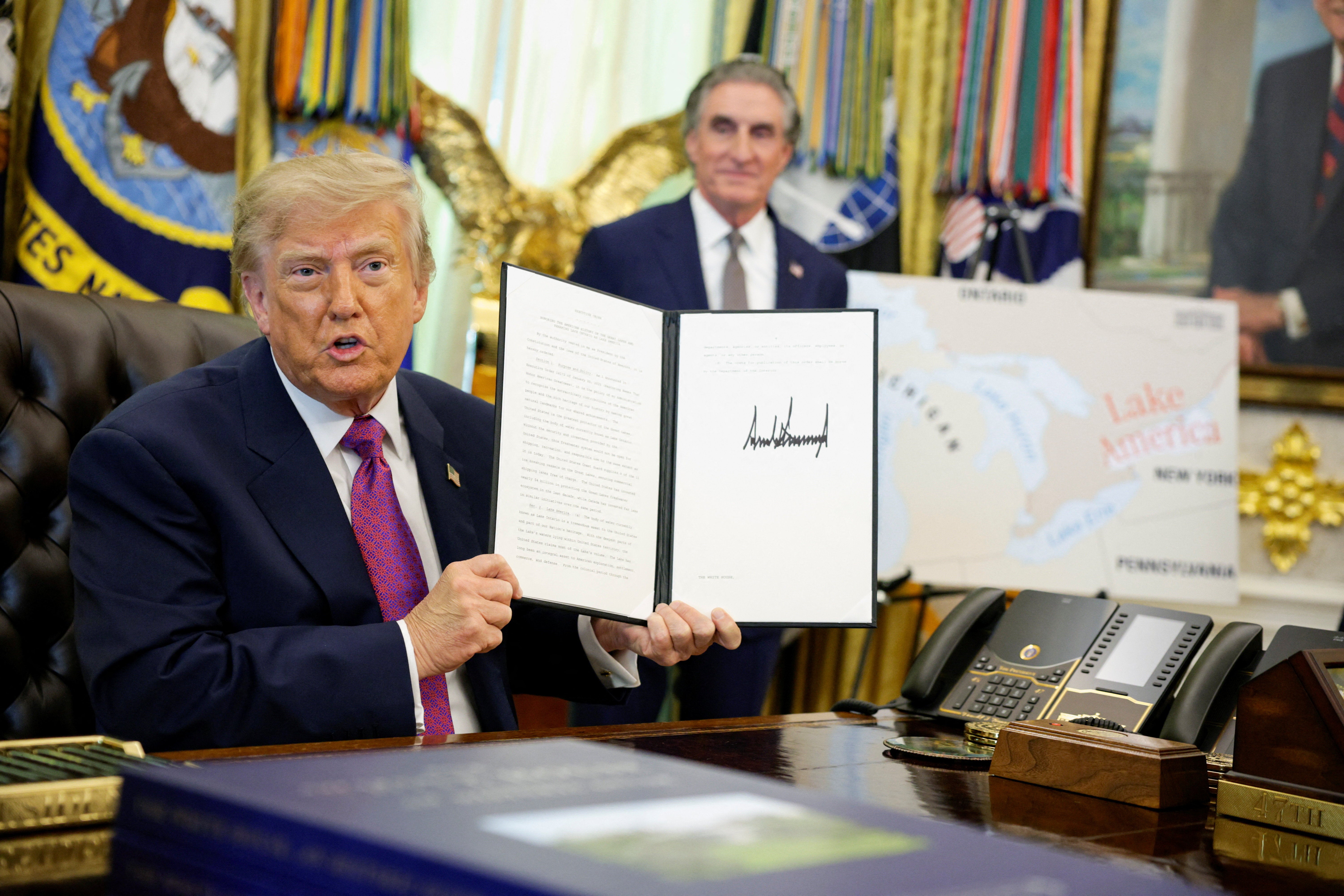 Trump’s executive order directs the Interior Department to update the federal Geographic Names Information System, and requires US agencies to use ‘Lake America’