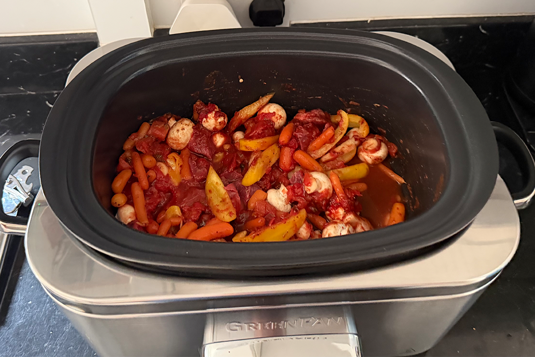 The ceramic pot worked its magic because, no matter how long the food cooked, nothing stuck to it (Rachael Penn/The Independent)