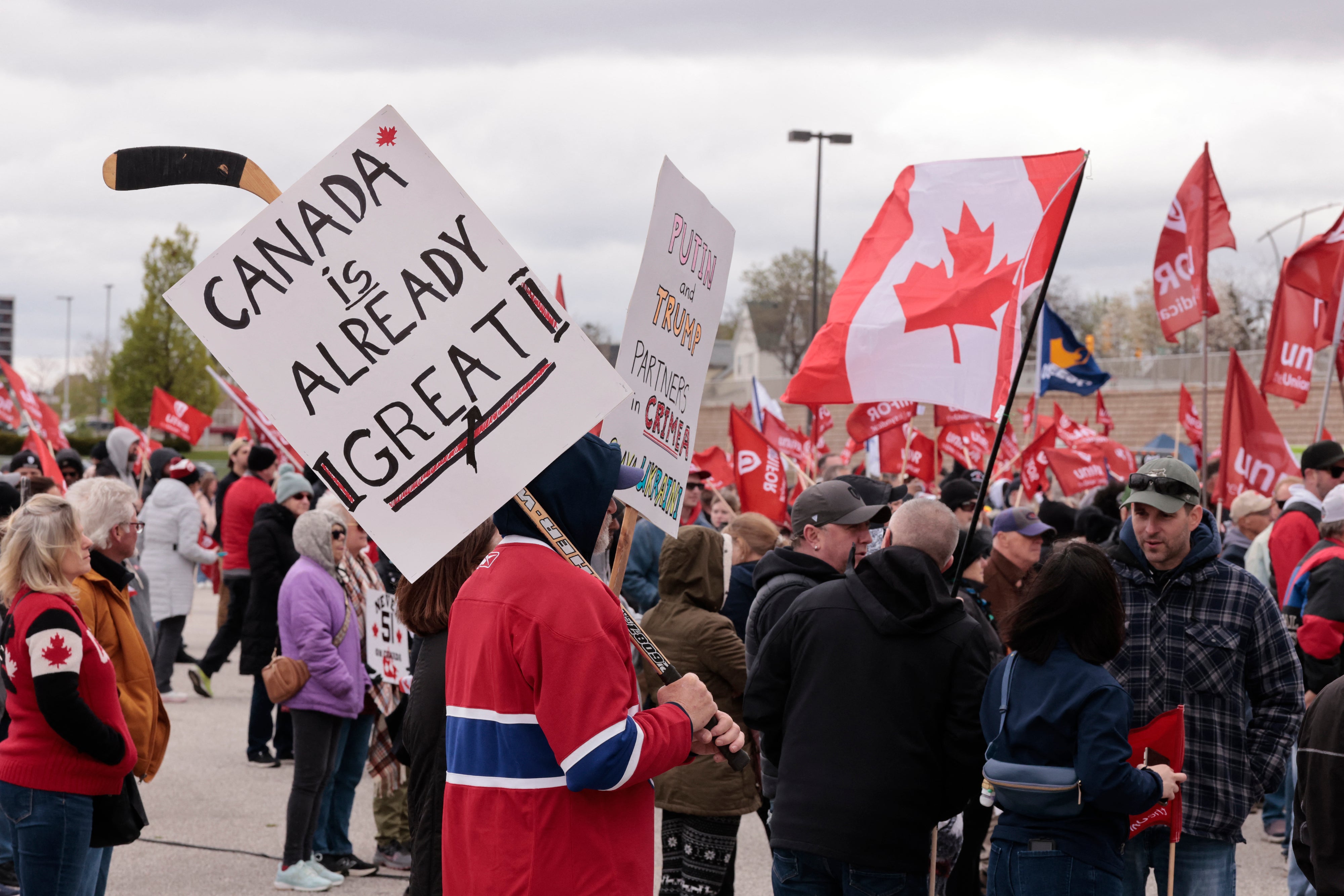 President Donald Trump has angered Canada with his announcemnet to rename Lake Ontario. Now, one Canadian city is looking to rename a street that bears his name (file photo)