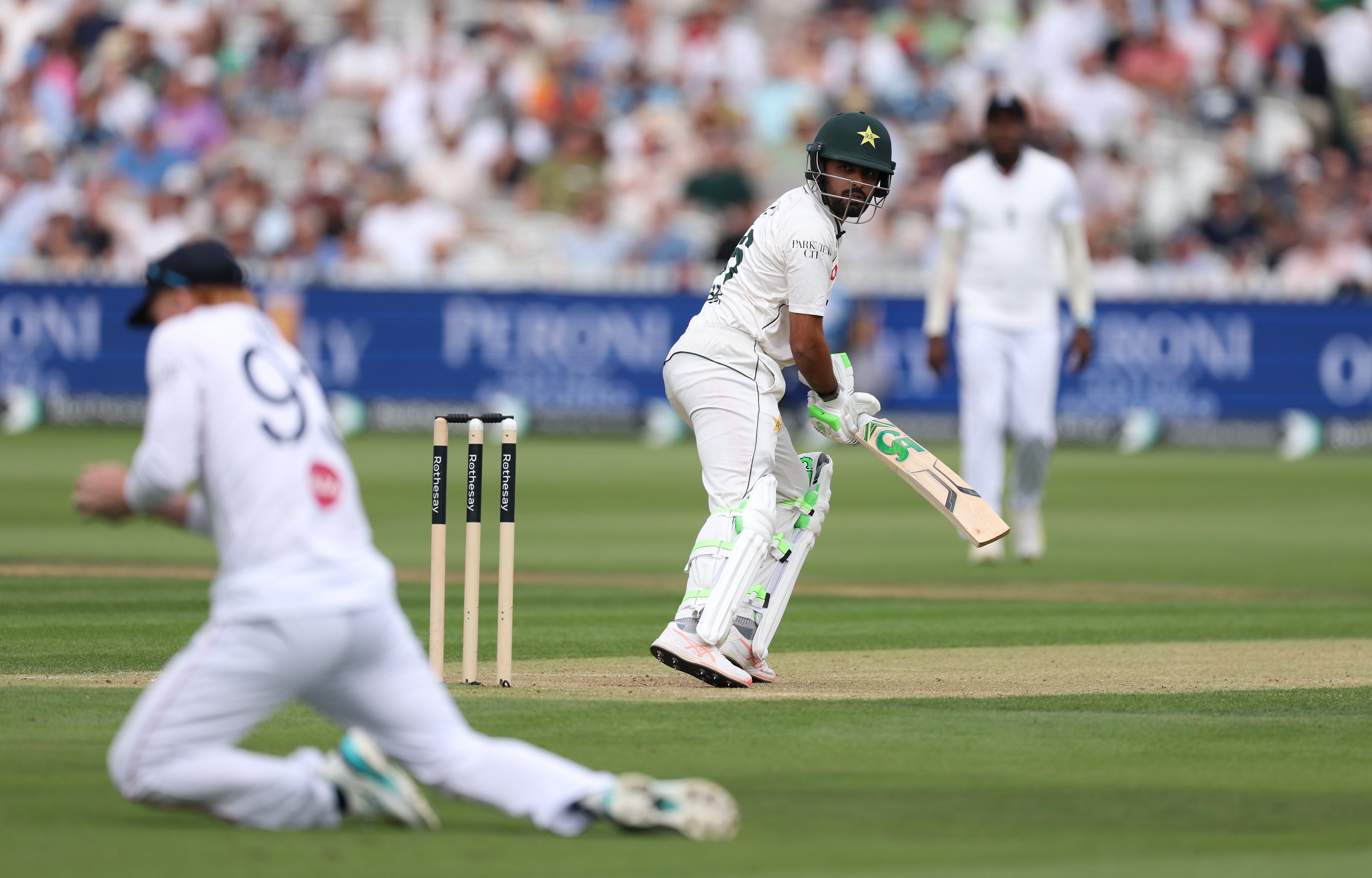 Babar Azam was well held at third slip