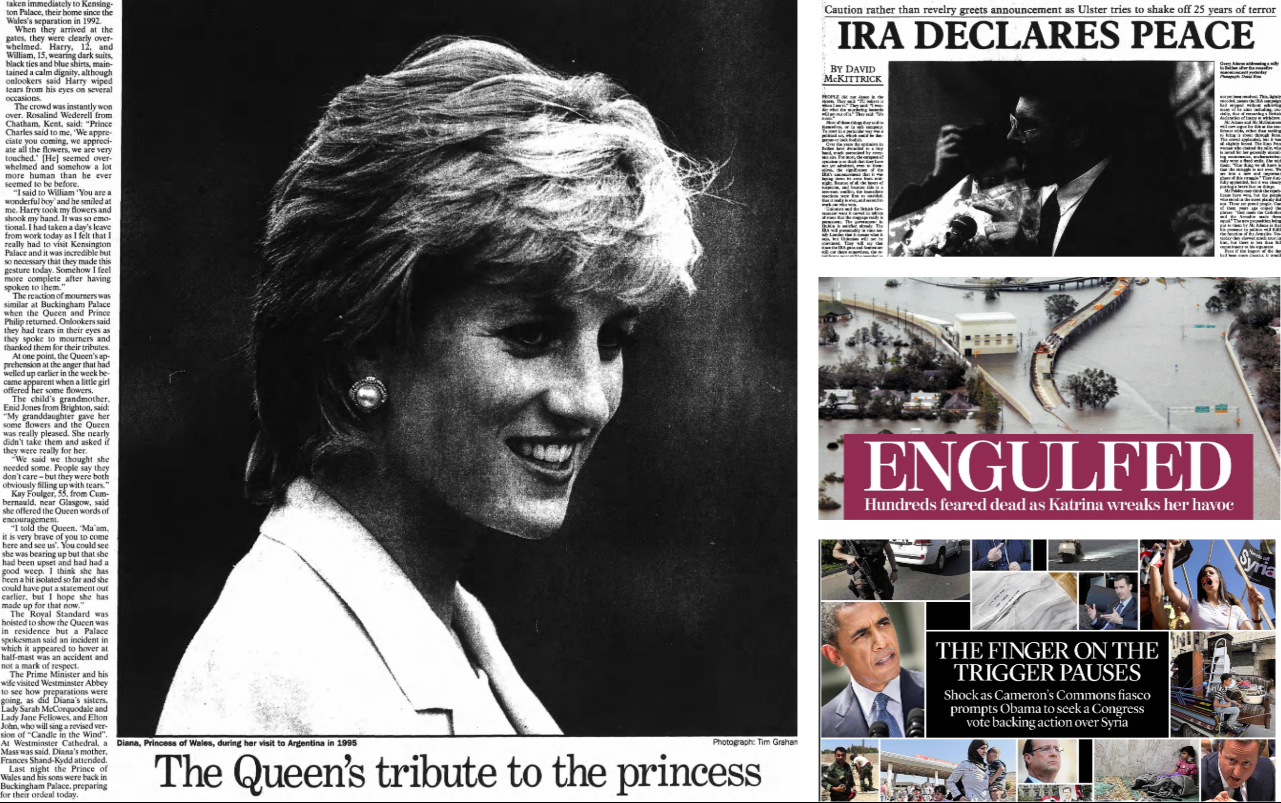 This Week in History: The death of Princess Diana, an IRA ceasefire and Hurricane Katrina