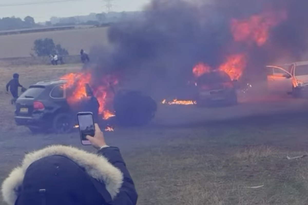 Cars torched at vigil for young man killed in A66 crash Cars torched at vigil for young man killed in A66 crash
