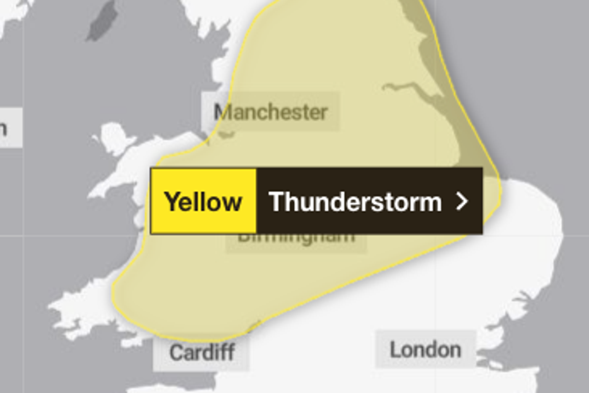 Fresh thunderstorm warnings issued for 64 areas amid flooding concerns – full list