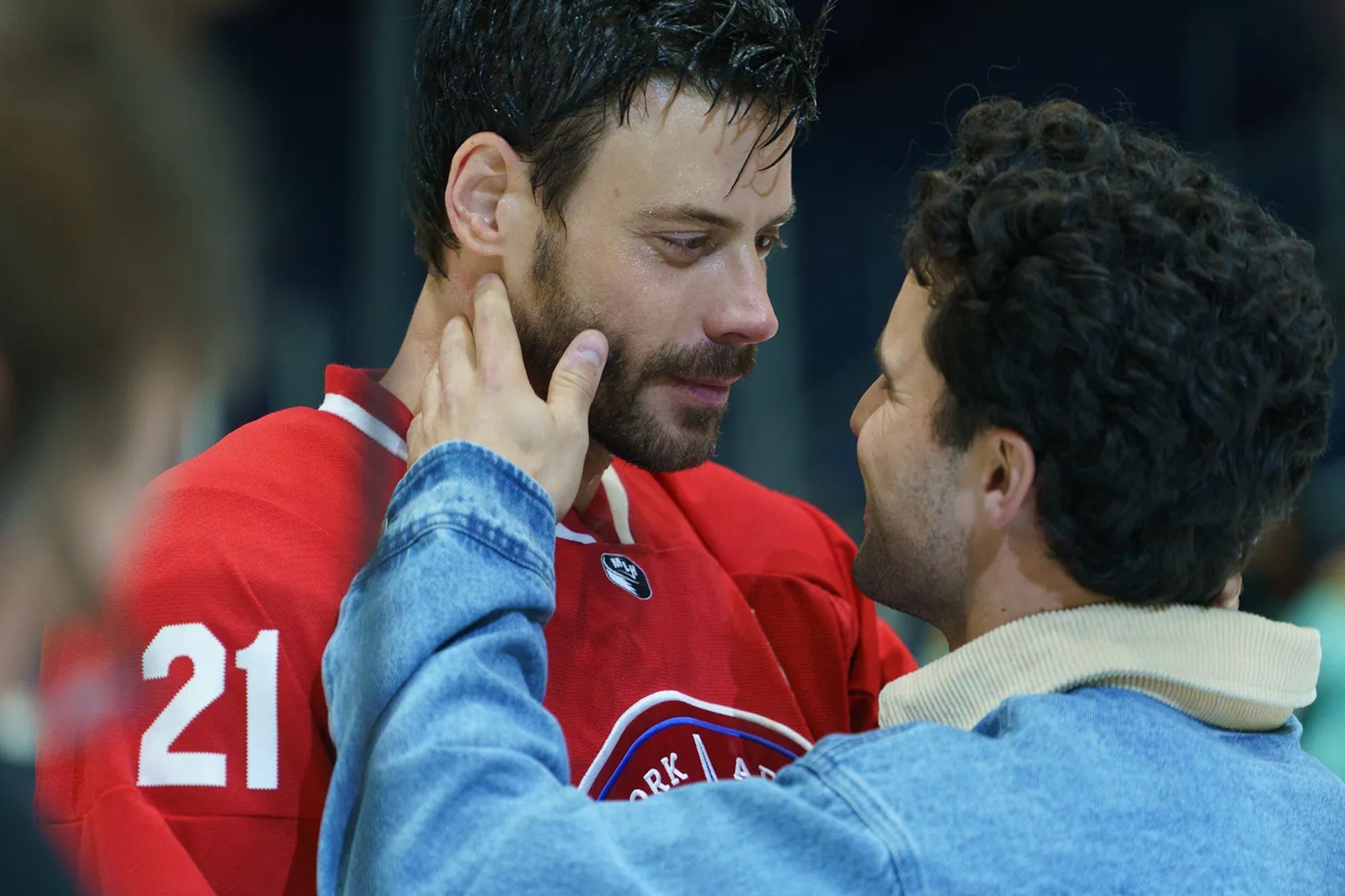 Love story: Scott Hunter (François Arnaud) and Kip Grady (Robbie GK) on ‘Heated Rivalry’
