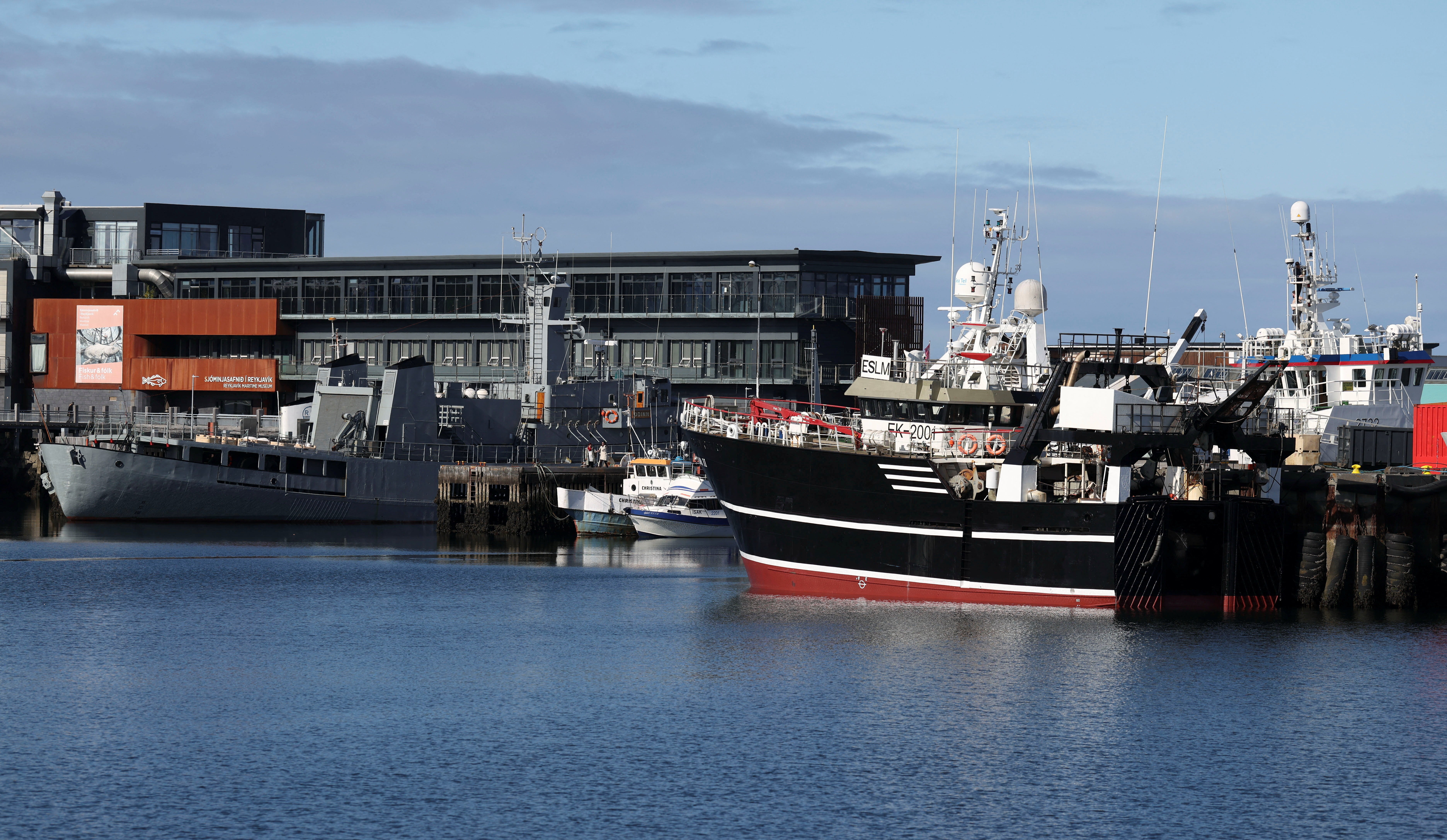 Boats are docked in the old harbour, ahead of a referendum on whether Iceland should resume accession negotiations with the European Union, in Reykjavik, Iceland, August 28, 2026. REUTERS/Leonhard Foeger