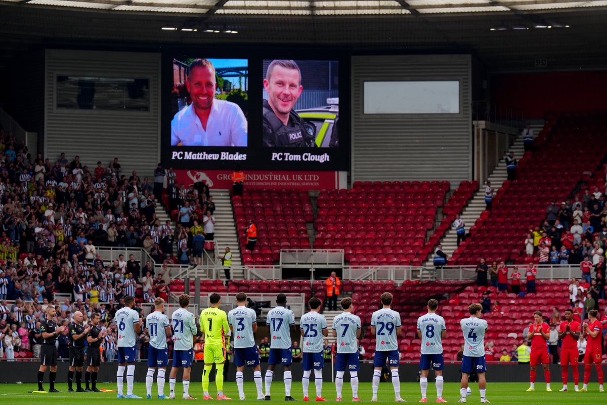 Football fans pay moving tribute to two officers killed in A66 crash Football fans pay moving tribute to two officers killed in A66 crash