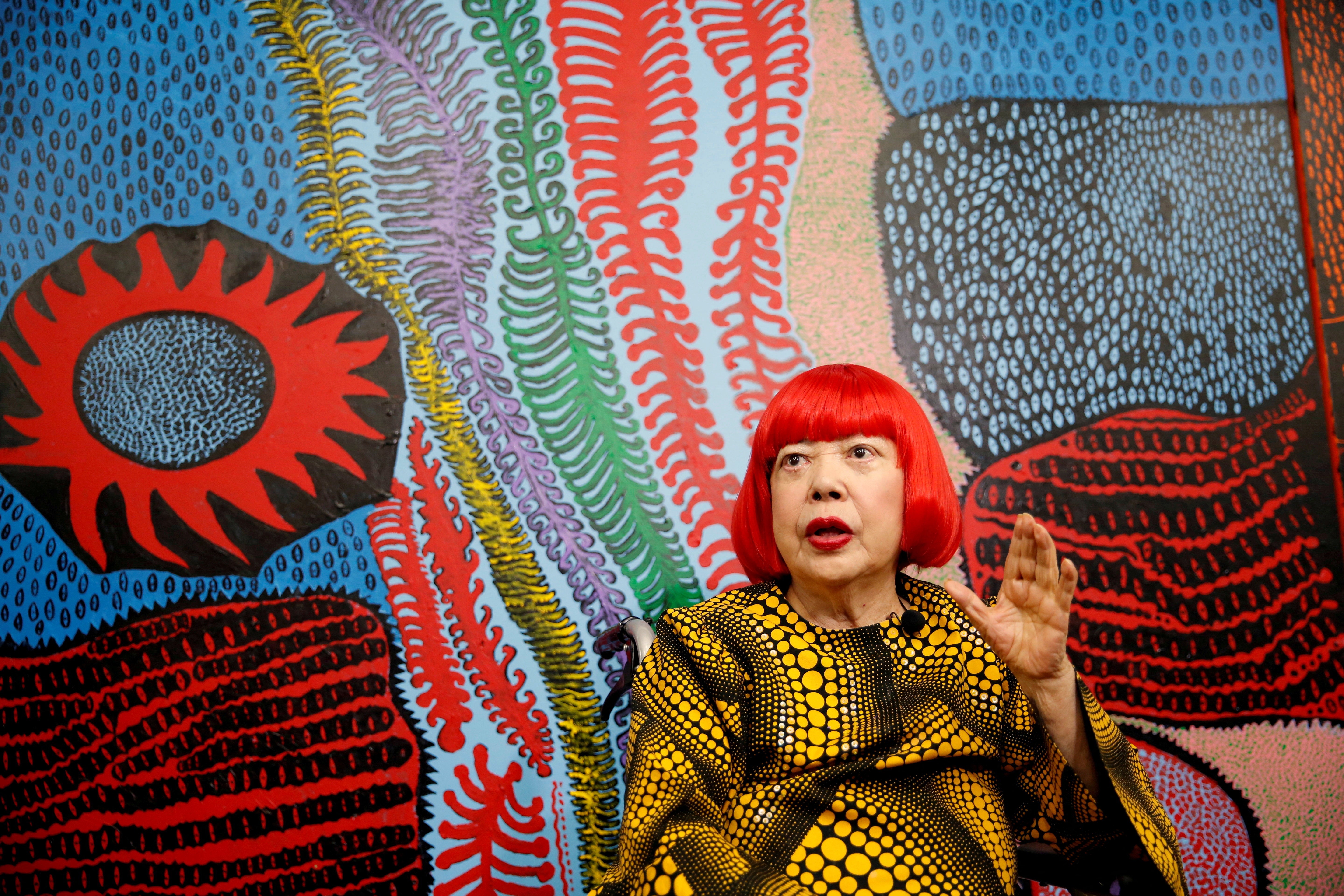Yayoi Kusama at her Tokyo studio in 2017