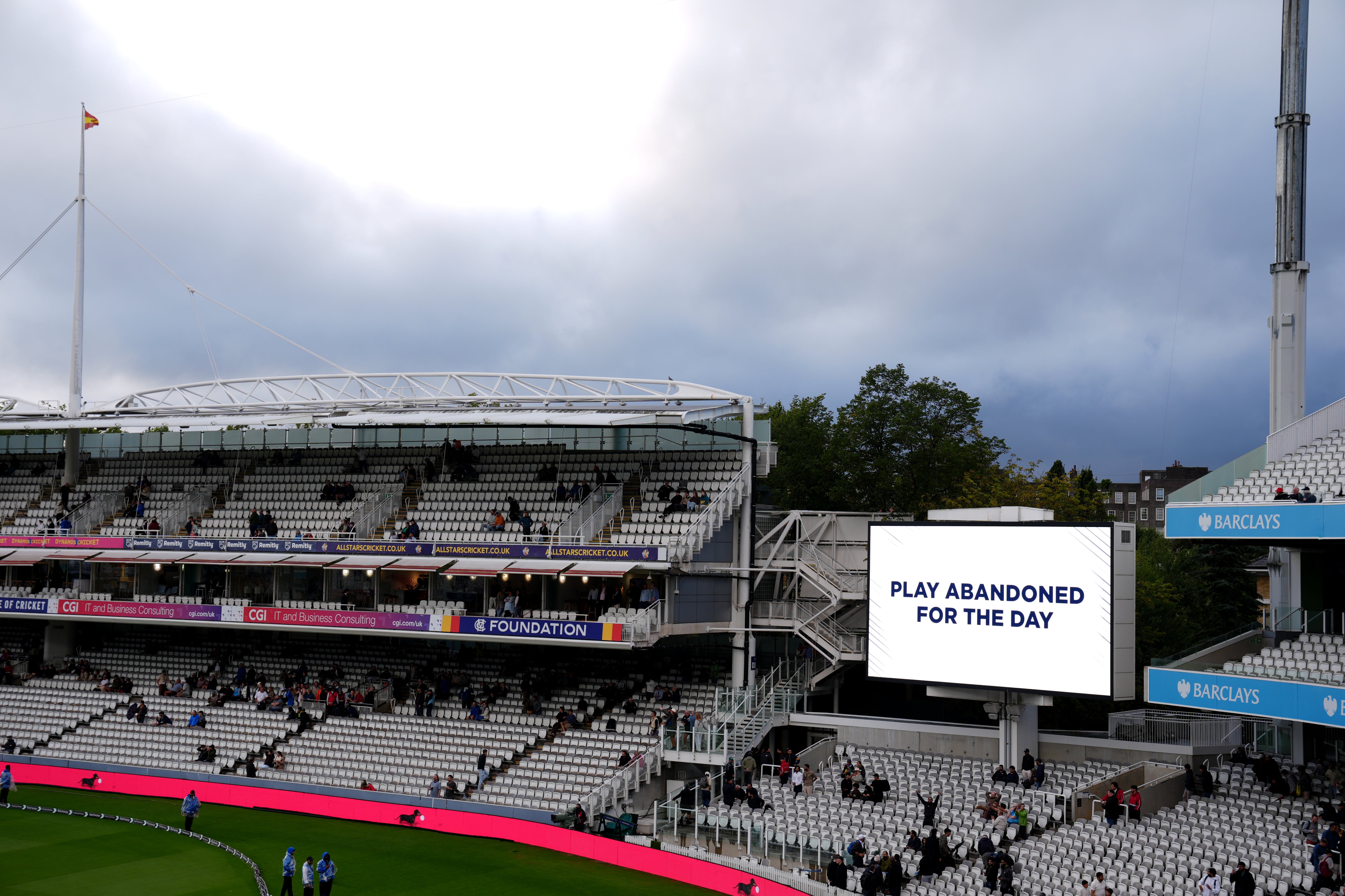 Play was abandoned at 6.30pm BST