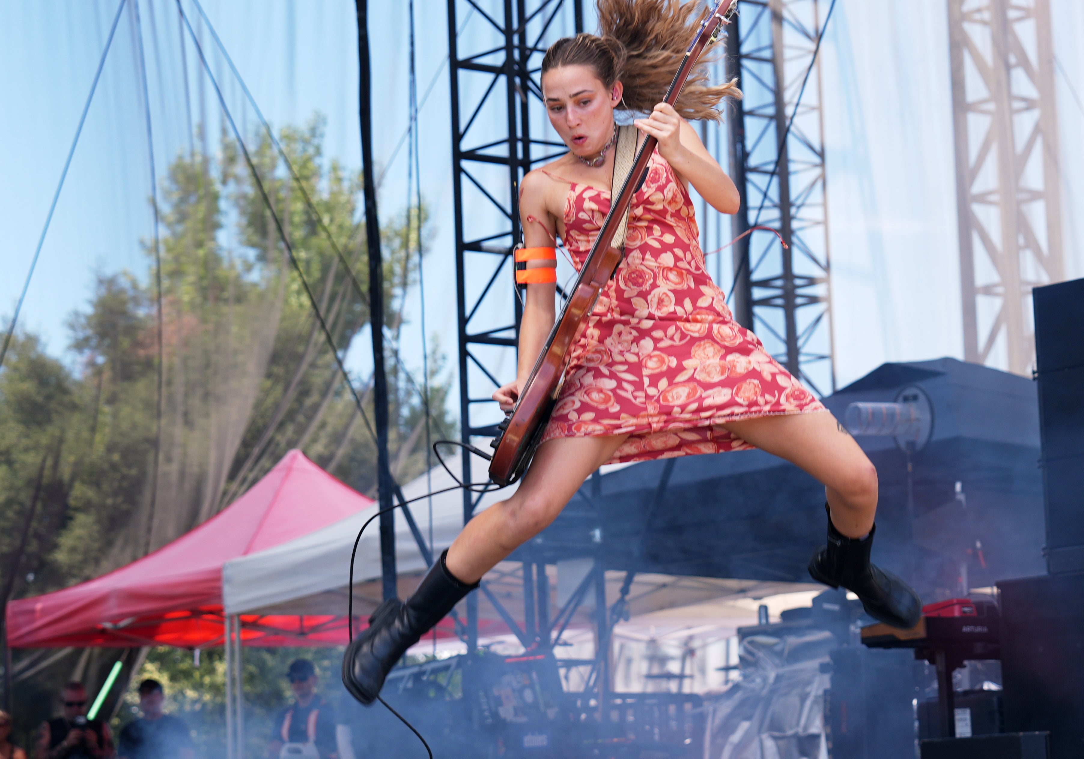 Kate Halter of Die Spitz performs at the Daisy Chain Fields Music Festival
