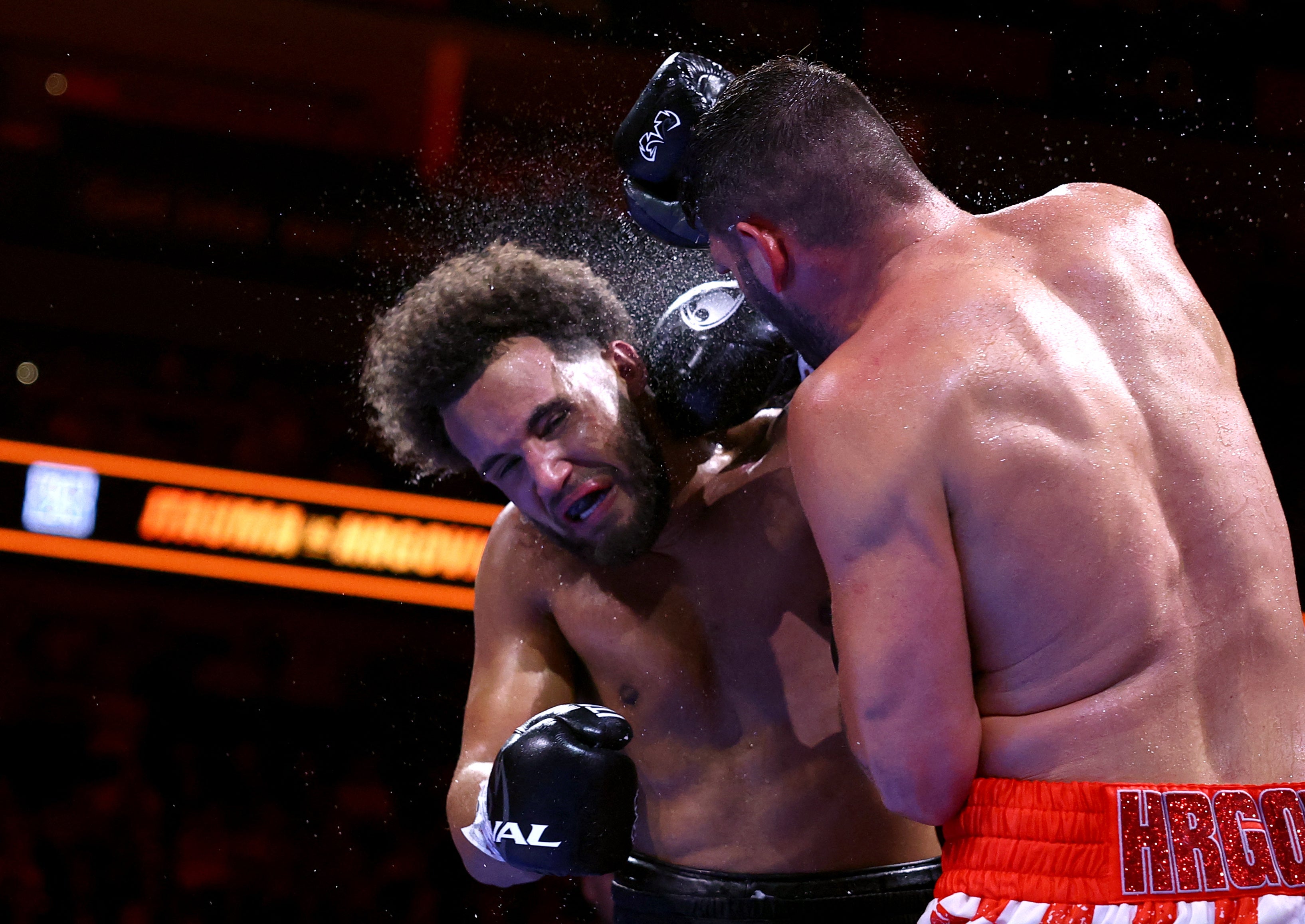 Moses Itauma (left) was stopped in round nine against Filip Hrgovic, as the towel came in