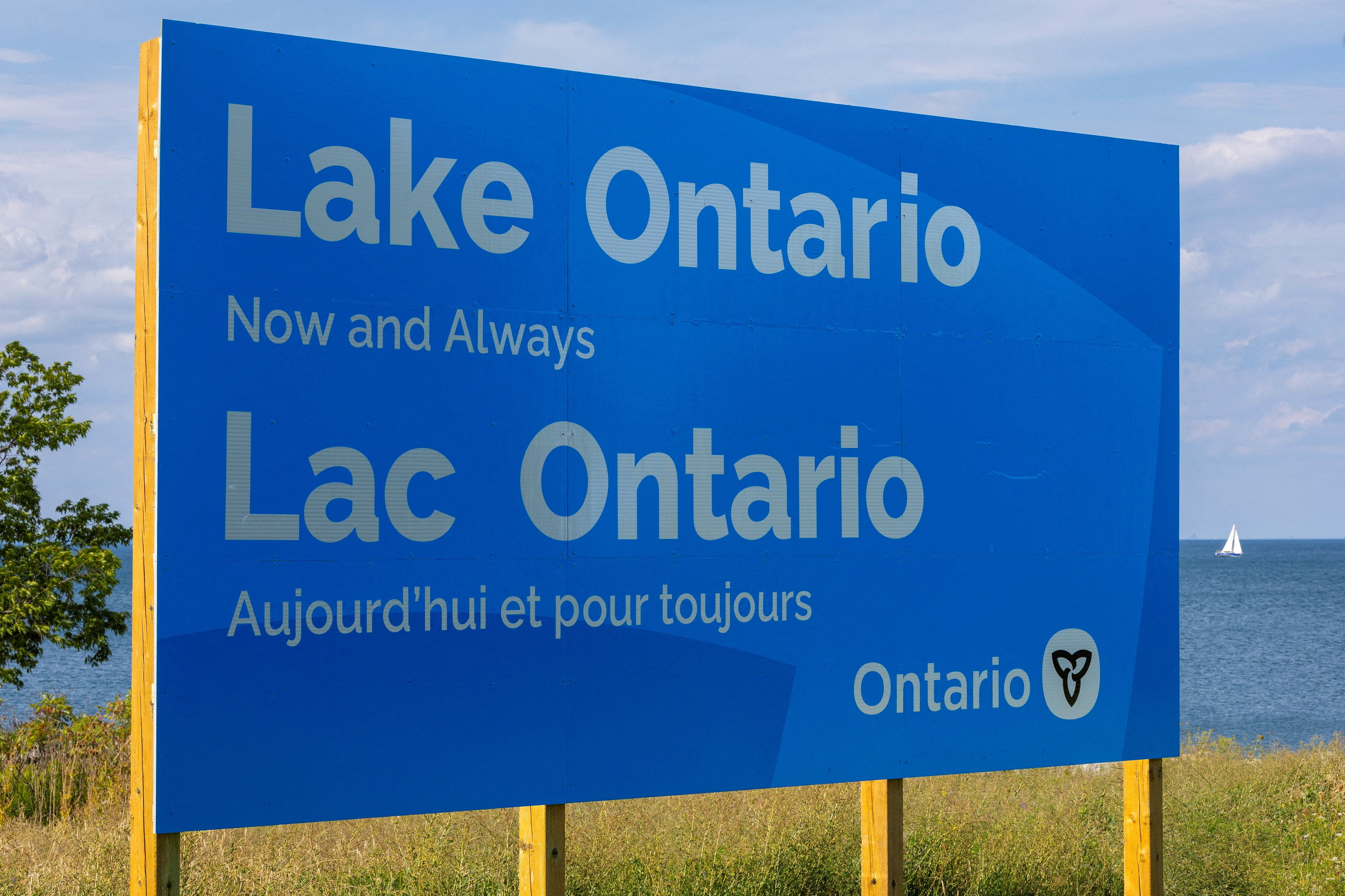 Ontario Premier Doug Ford unveiled a billboard to troll Trump on the lake’s Canadian shore over the weekend