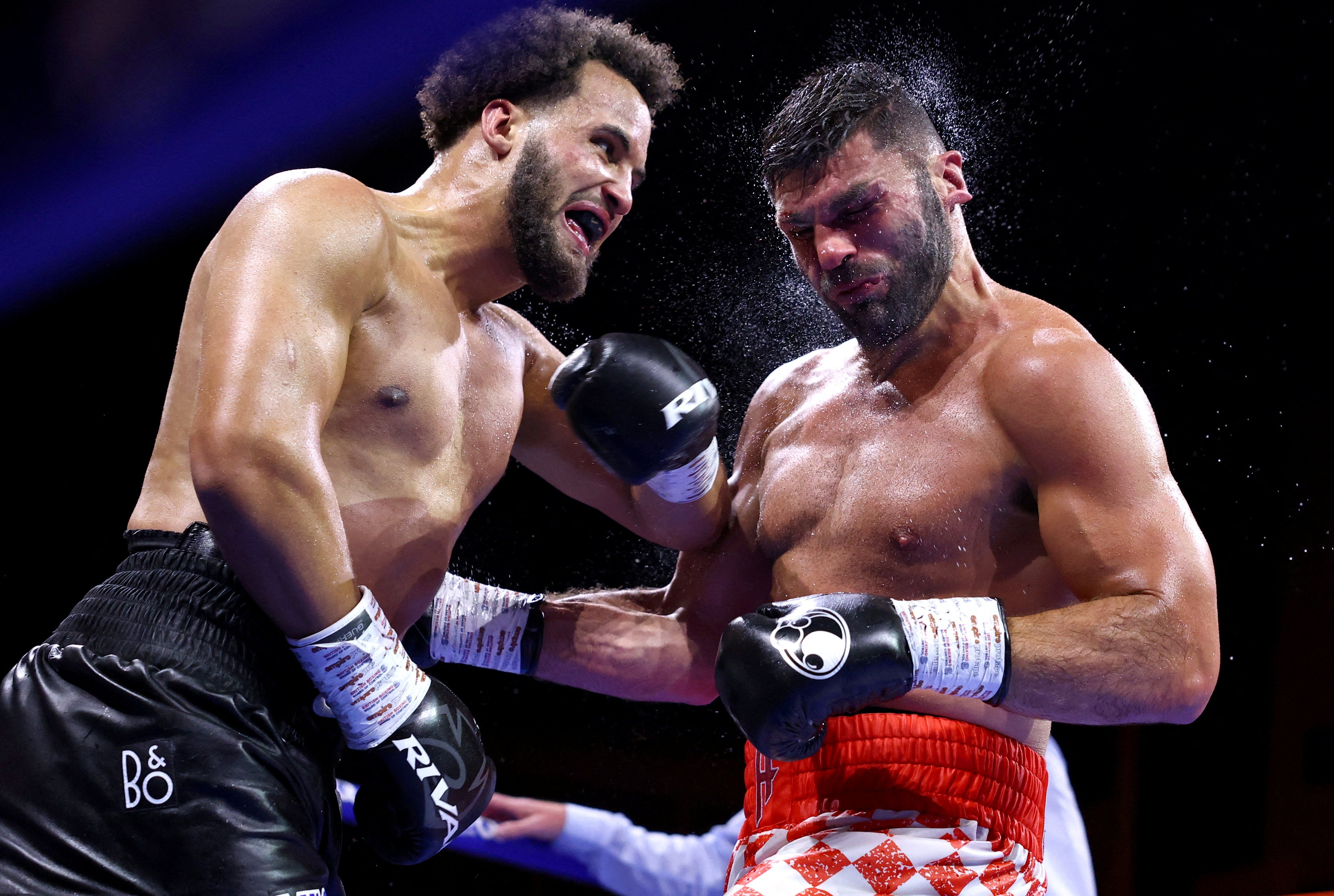 Filip Hrgovic in action during his fight against Moses Itauma
