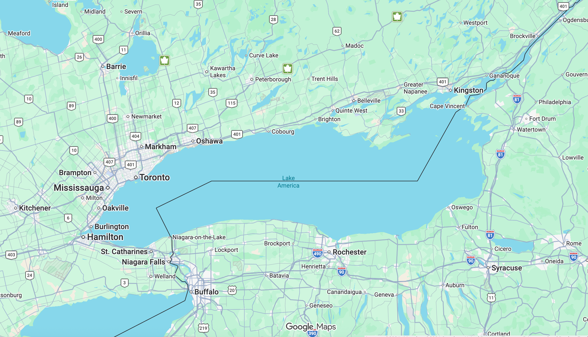 Google Maps Criticized After ‘Lake America’ Label Appears for Lake Ontario