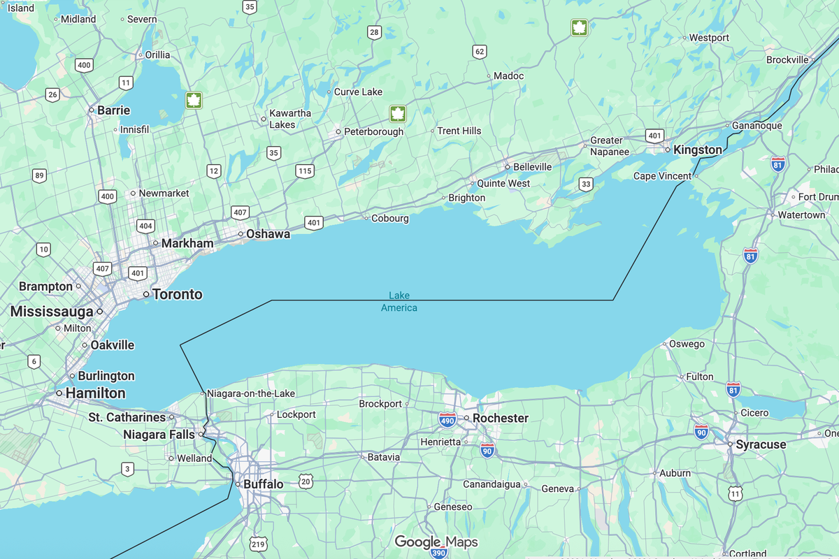 Google Maps accused of bending knee to Trump by changing name of Lake Ontario to ‘Lake America’