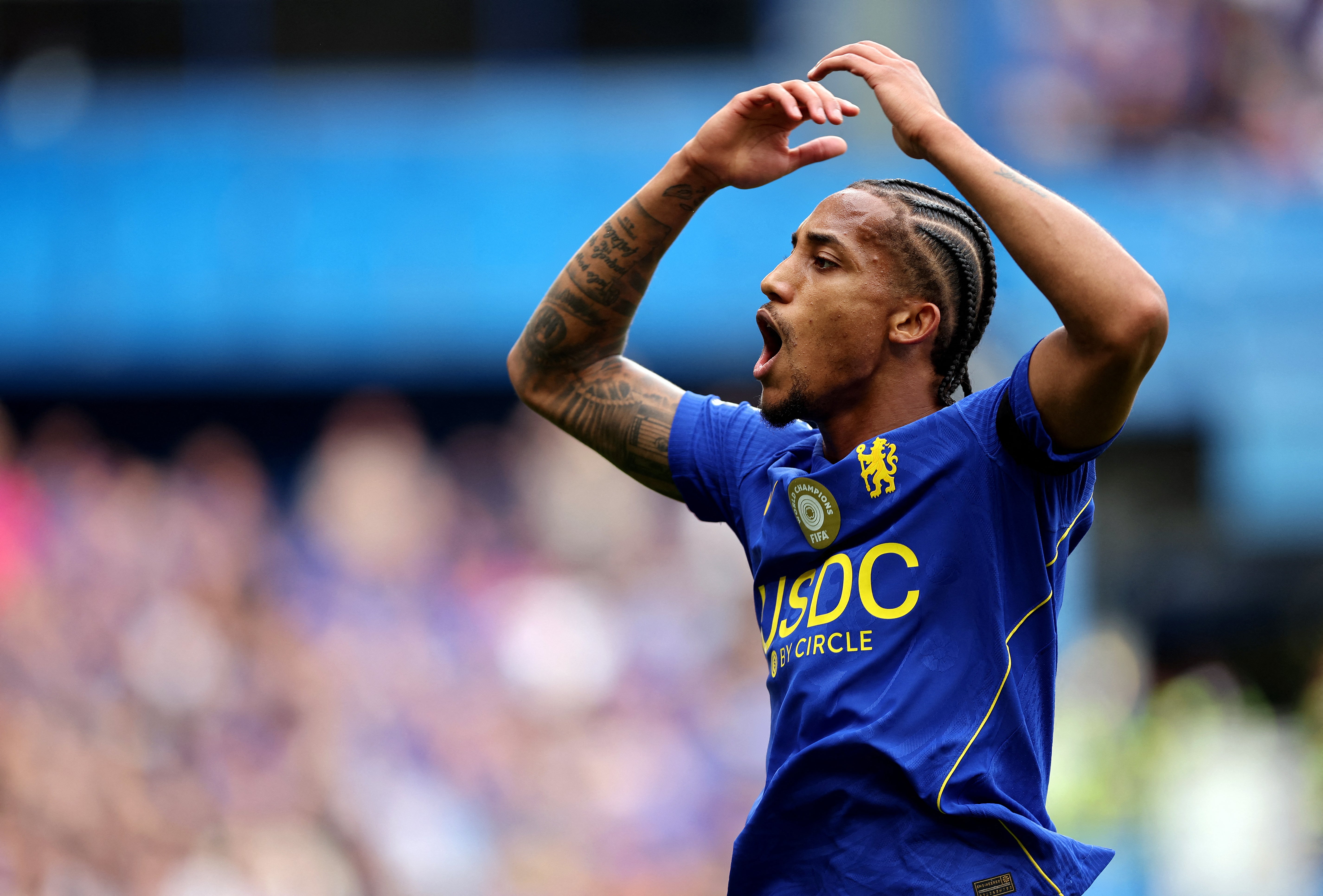 Chelsea's Joao Pedro reacts against Brighton (Reuters)