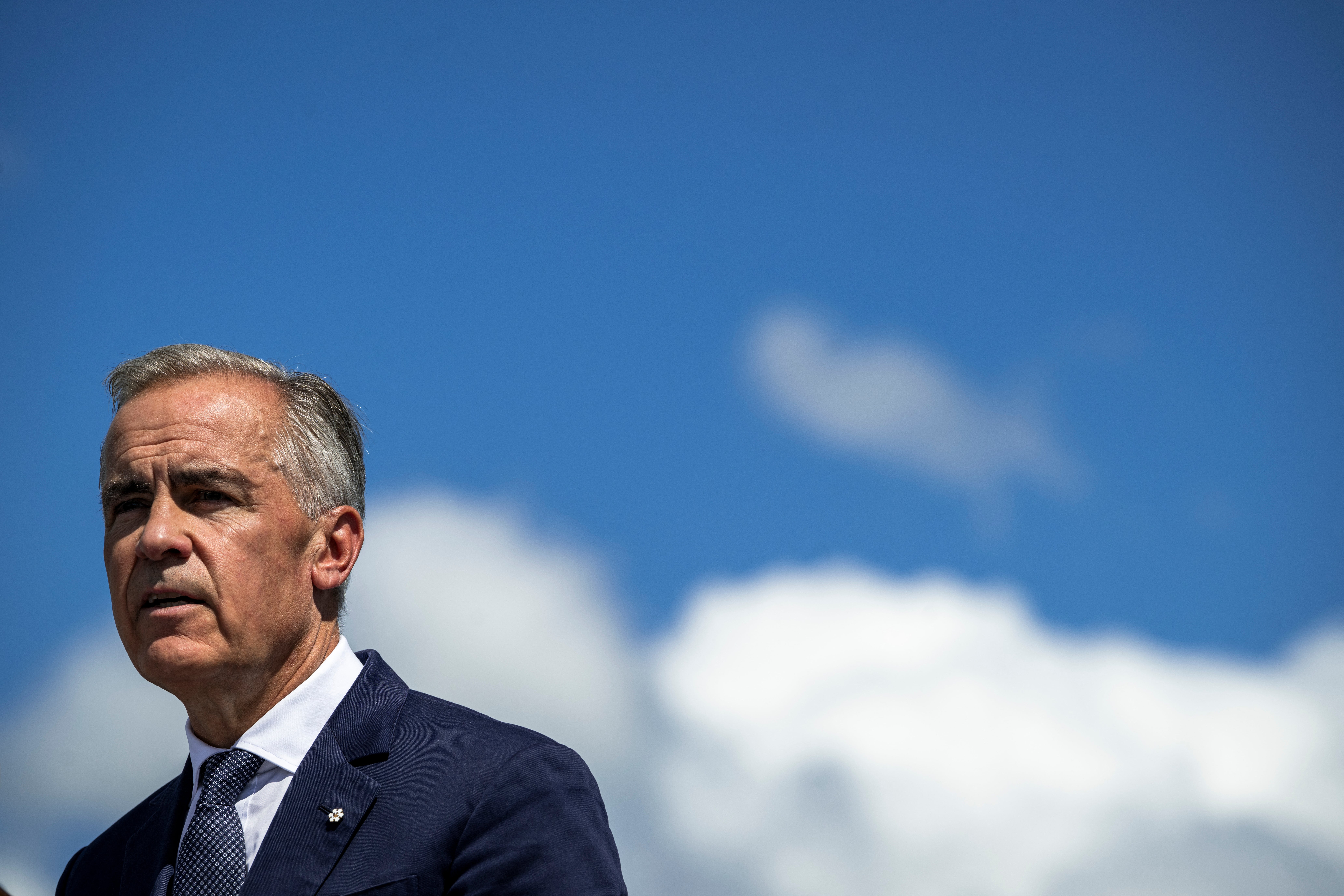 Canadian Prime Minister Mark Carney speaks about the trade dispute with the United States