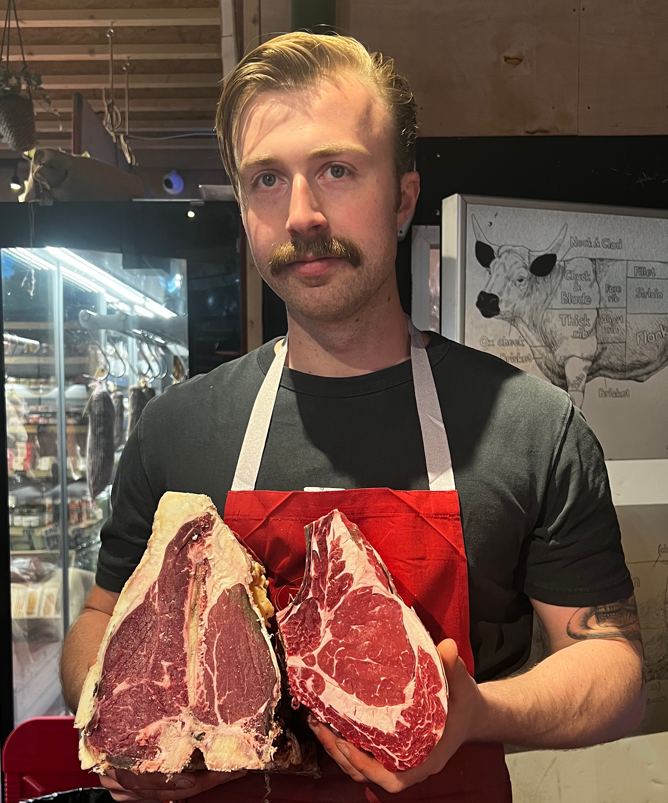Butcher Dom McCourt says fattier cuts come into their own over fire