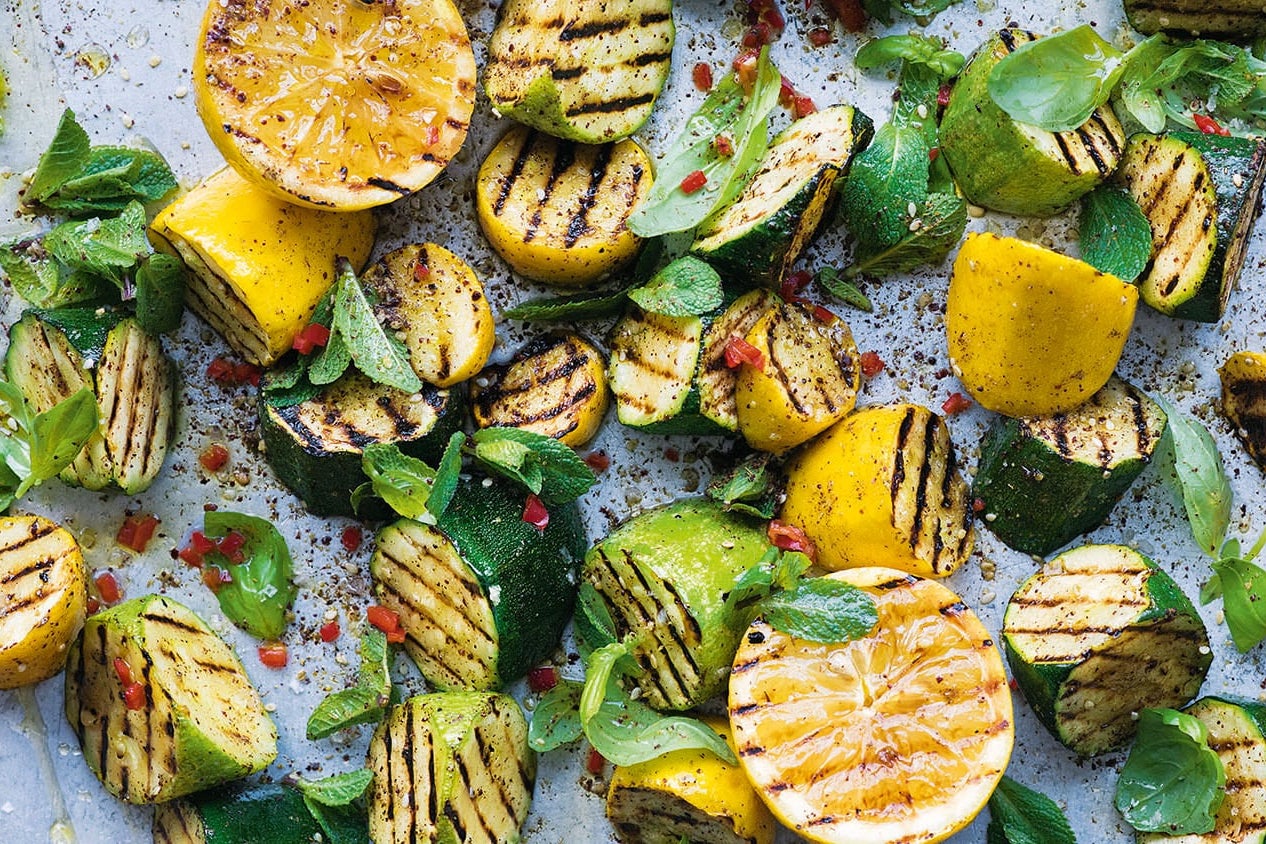 A little fire transforms courgettes with burnt lemon, herbs and za’atar (Issy Croker)