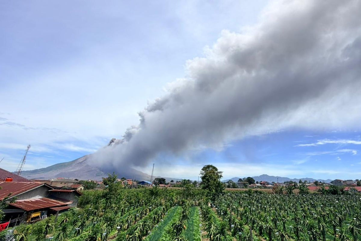 Mount Sinabung Erupts on Indonesia's Sumatra Island