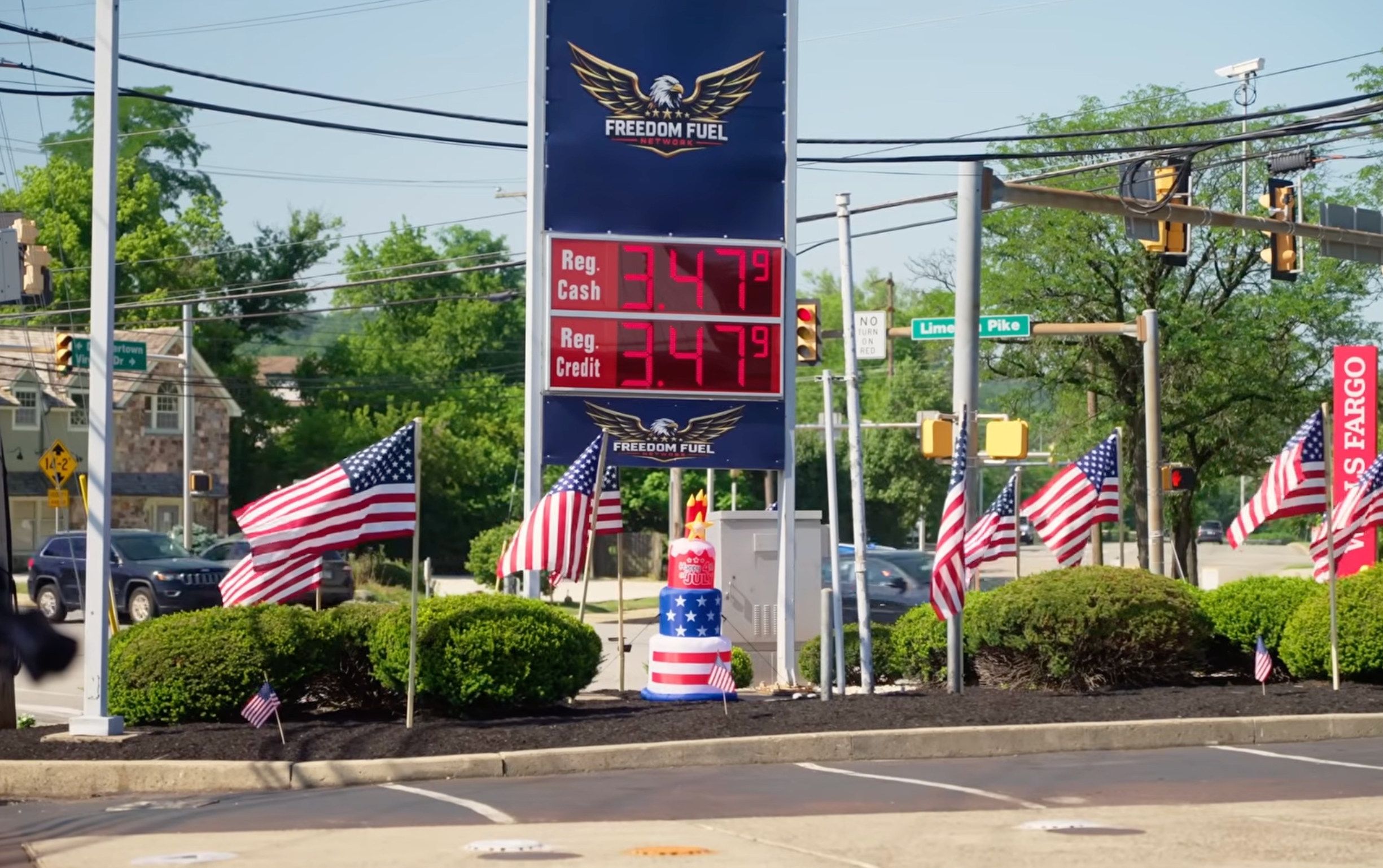 A Freedom Fuel gas station near Philadelphia offering cheap gas ahead of the Fourth of July weekend