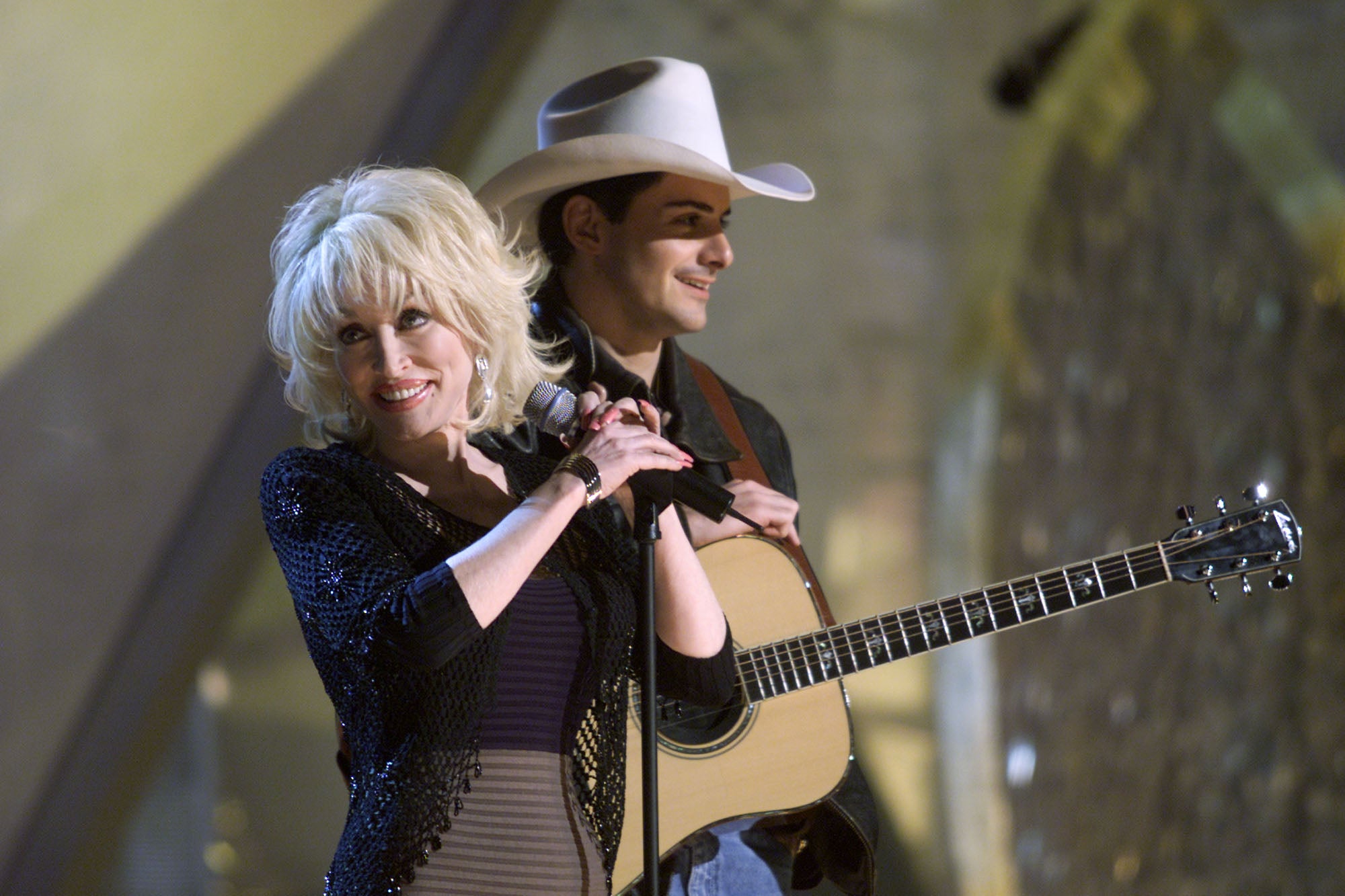 After Dolly Parton’s death, Brad Paisley performed a teary-eyed acoustic solo of the song she once sang with the late singer (Getty Images)