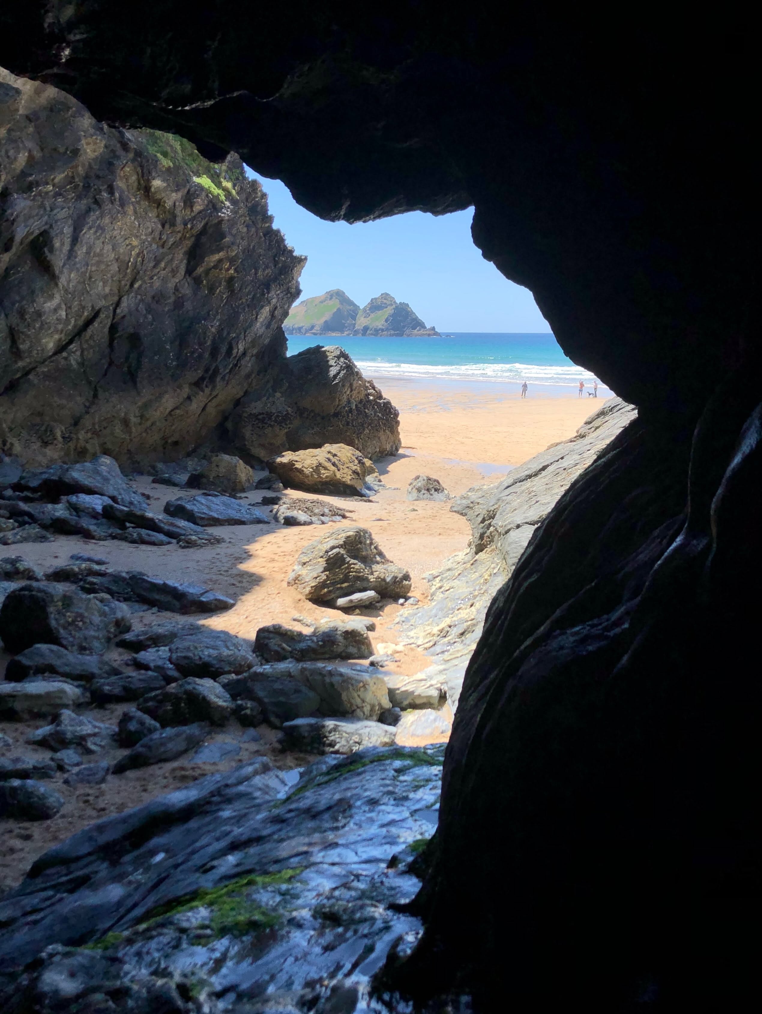 Inside Holywell Cave before the cliff fall
