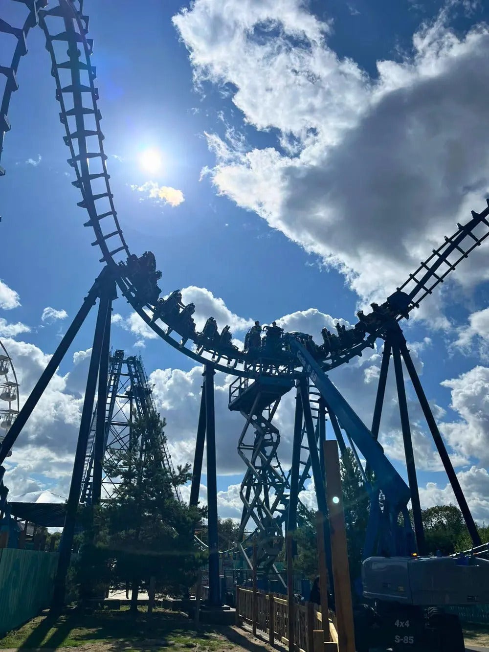 Aerial equipment was used to bring down those who were trapped on the ride