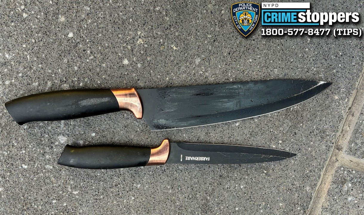 Officers have recovered the suspect’s knives
