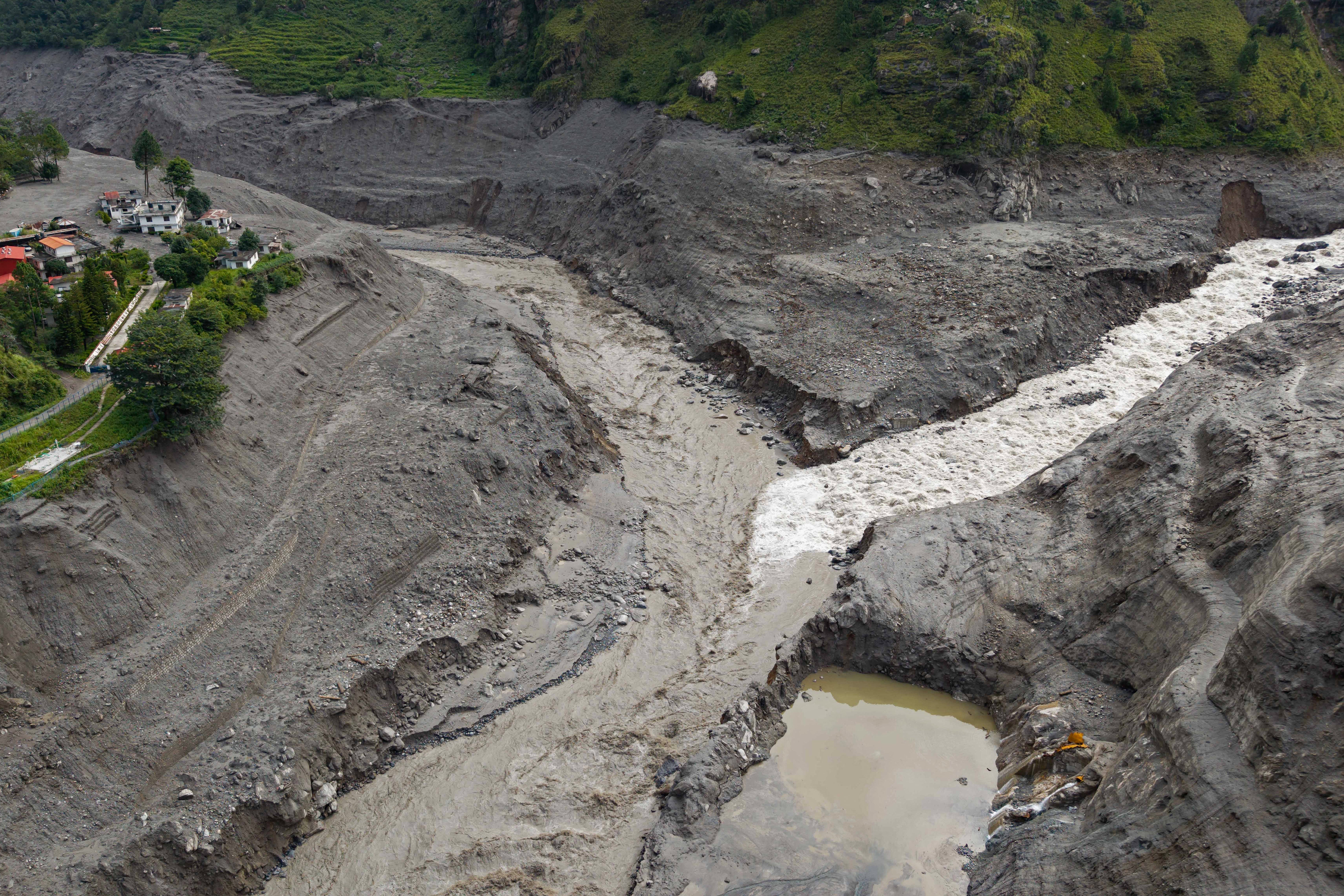 The aftermath of the flash floods near the Nepal-China border (AFP/Getty)
