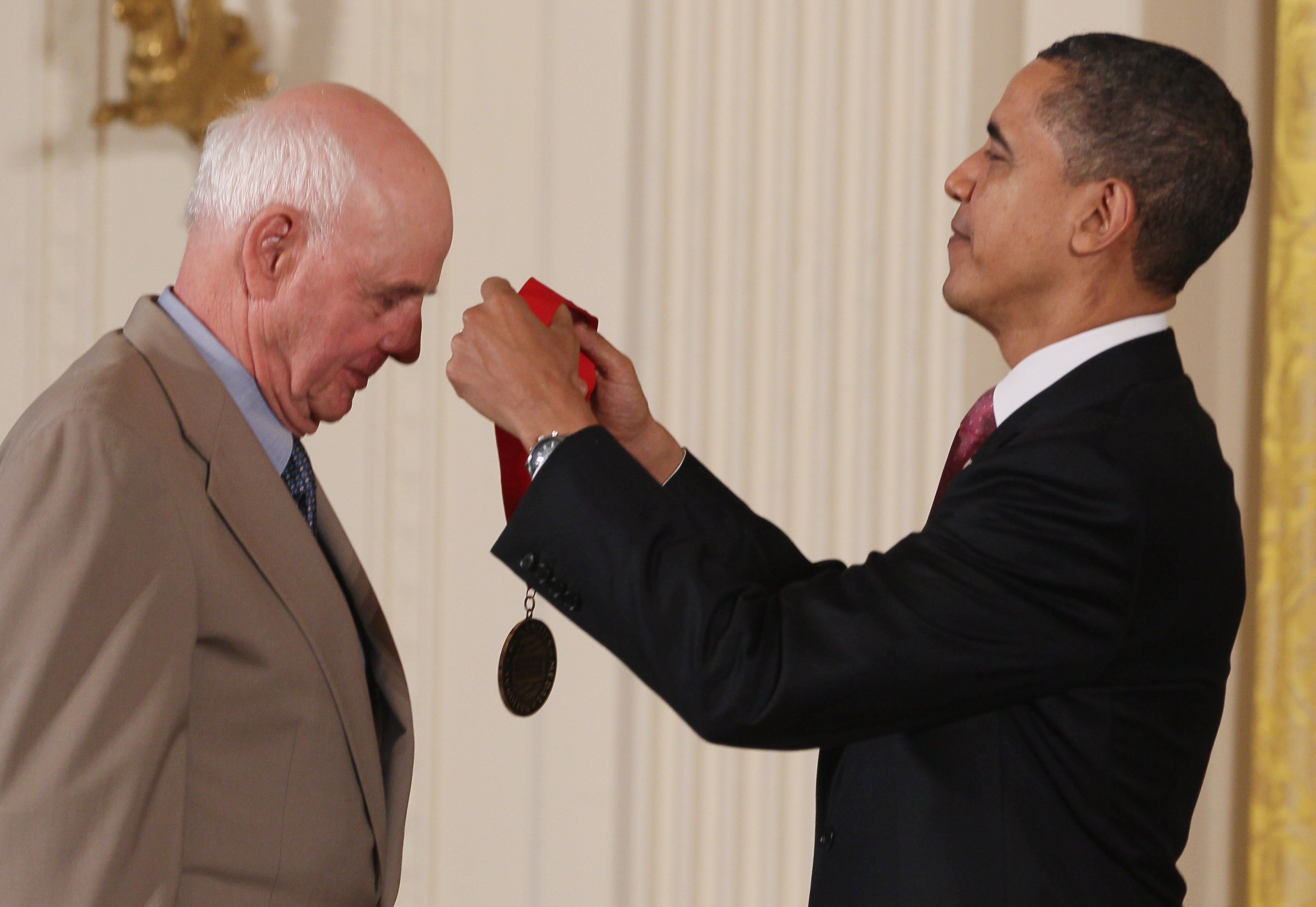 U.S. President Barack Obama presents the 2010 National Humanities Medal to author Wendell E. Berry (Getty)