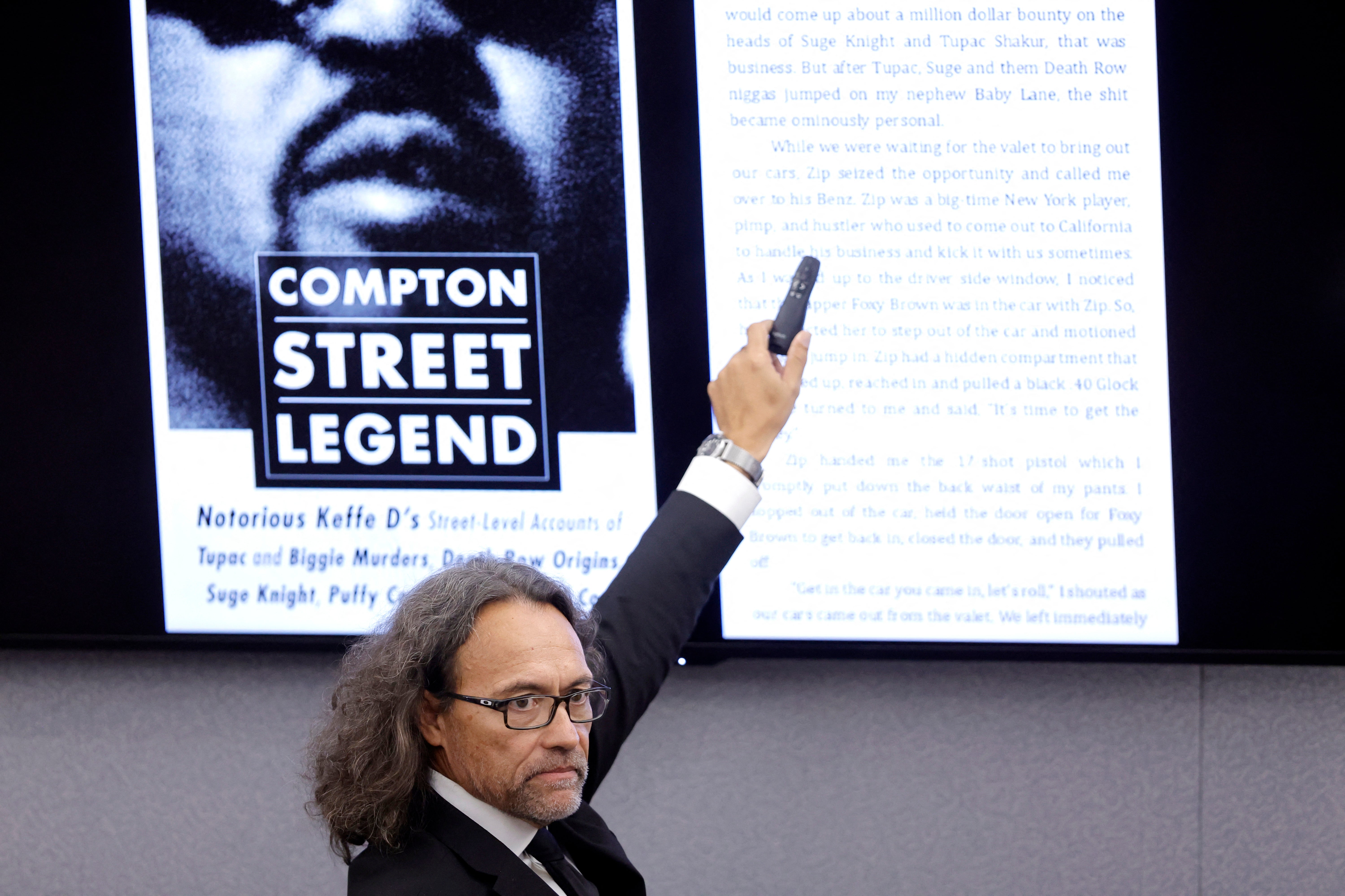Davis' own memoir, Compton Street Legend, became a key part of the trial. Michael Sanft, Davis' attorney, argued that his client exaggerated claims made in the book (AFP/Getty)
