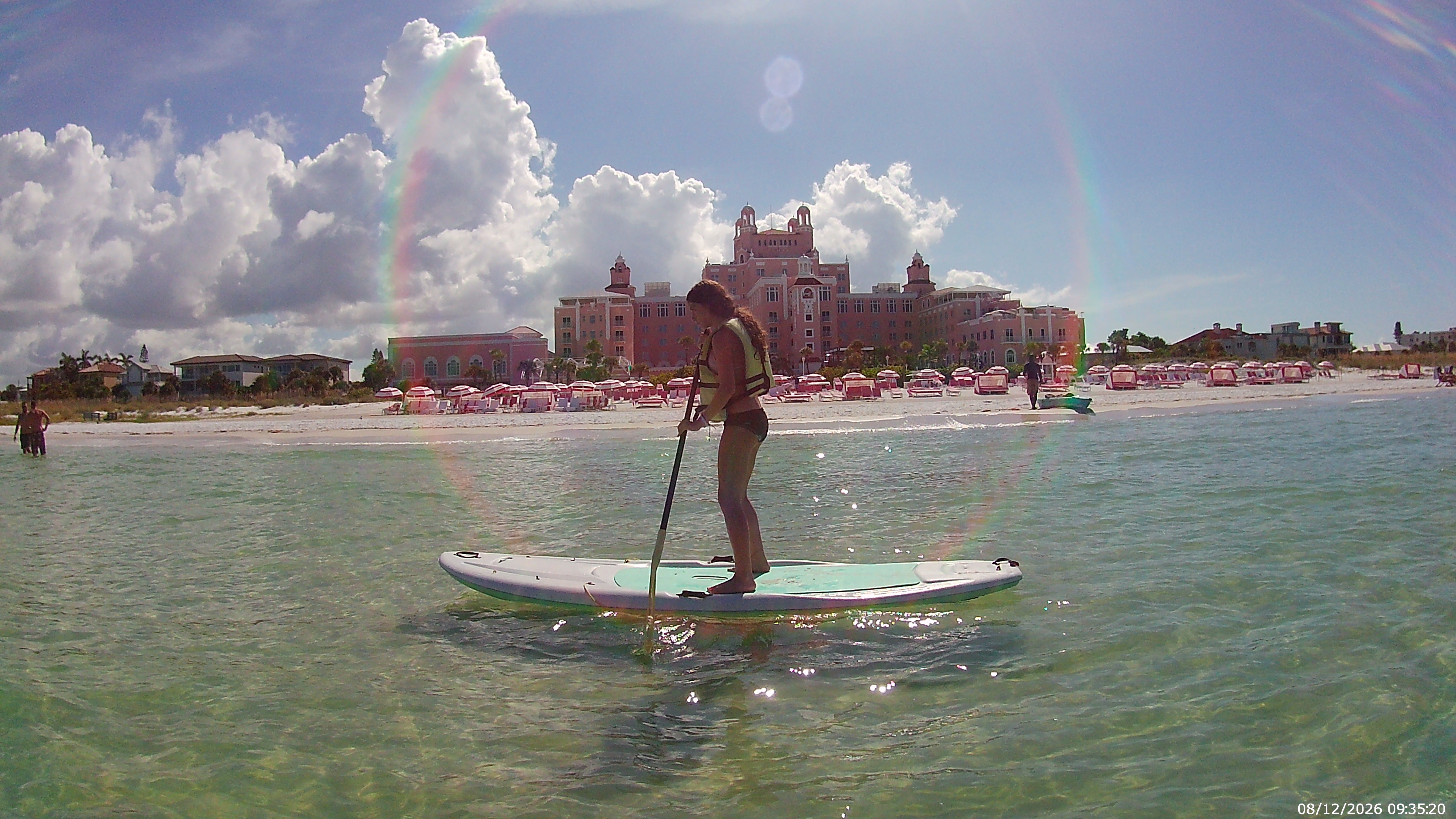 Isabelle Shoffman mastered paddle boarding in the calm St Pete waters