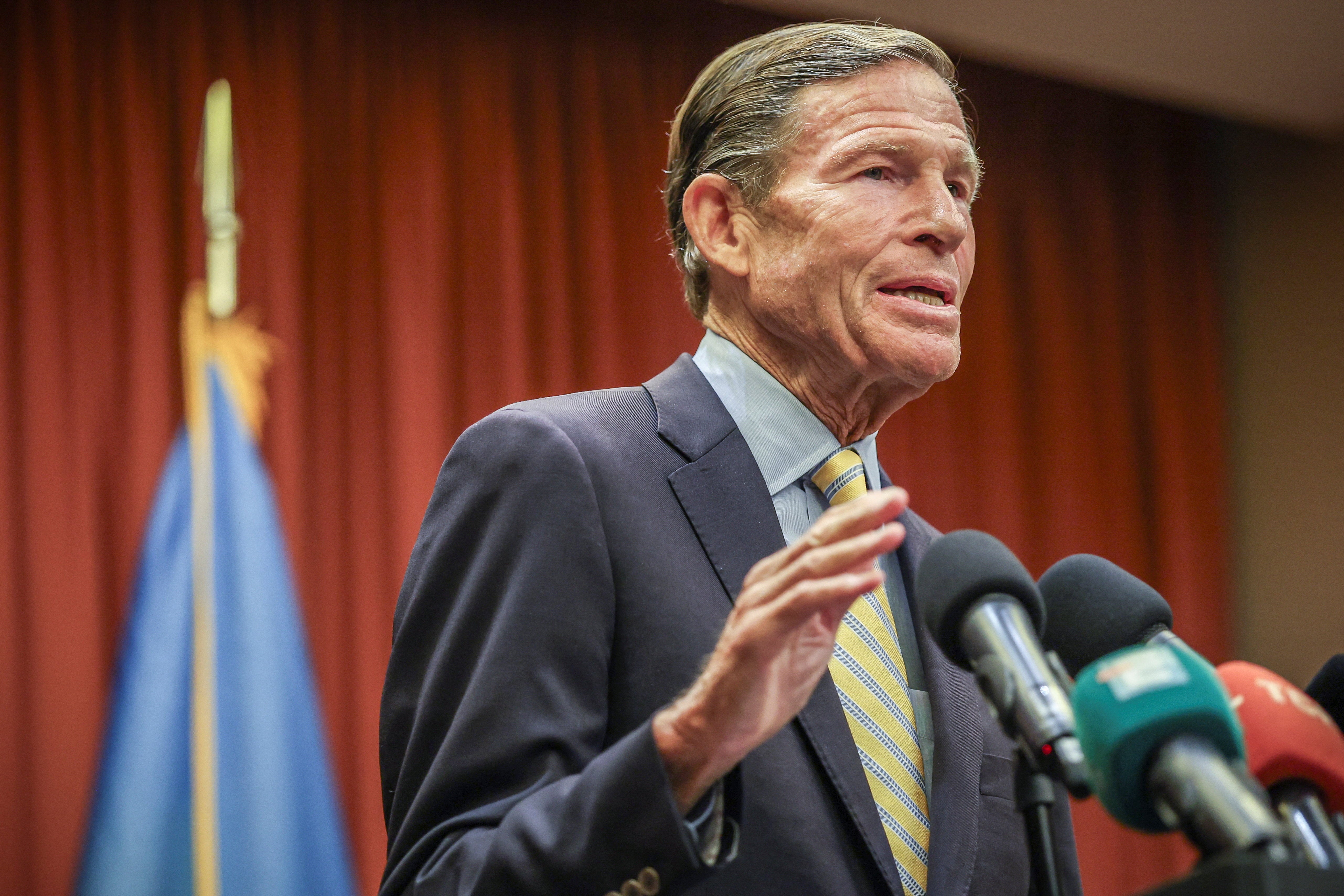 Connecticut Democrat Senator Richard Blumenthal, whose office received the whistleblower report, says Trump’s mail-in ballot rules are ‘set up to fail’ in a ‘purposeful attempt’ to sow chaos in midterm elections (Reuters)