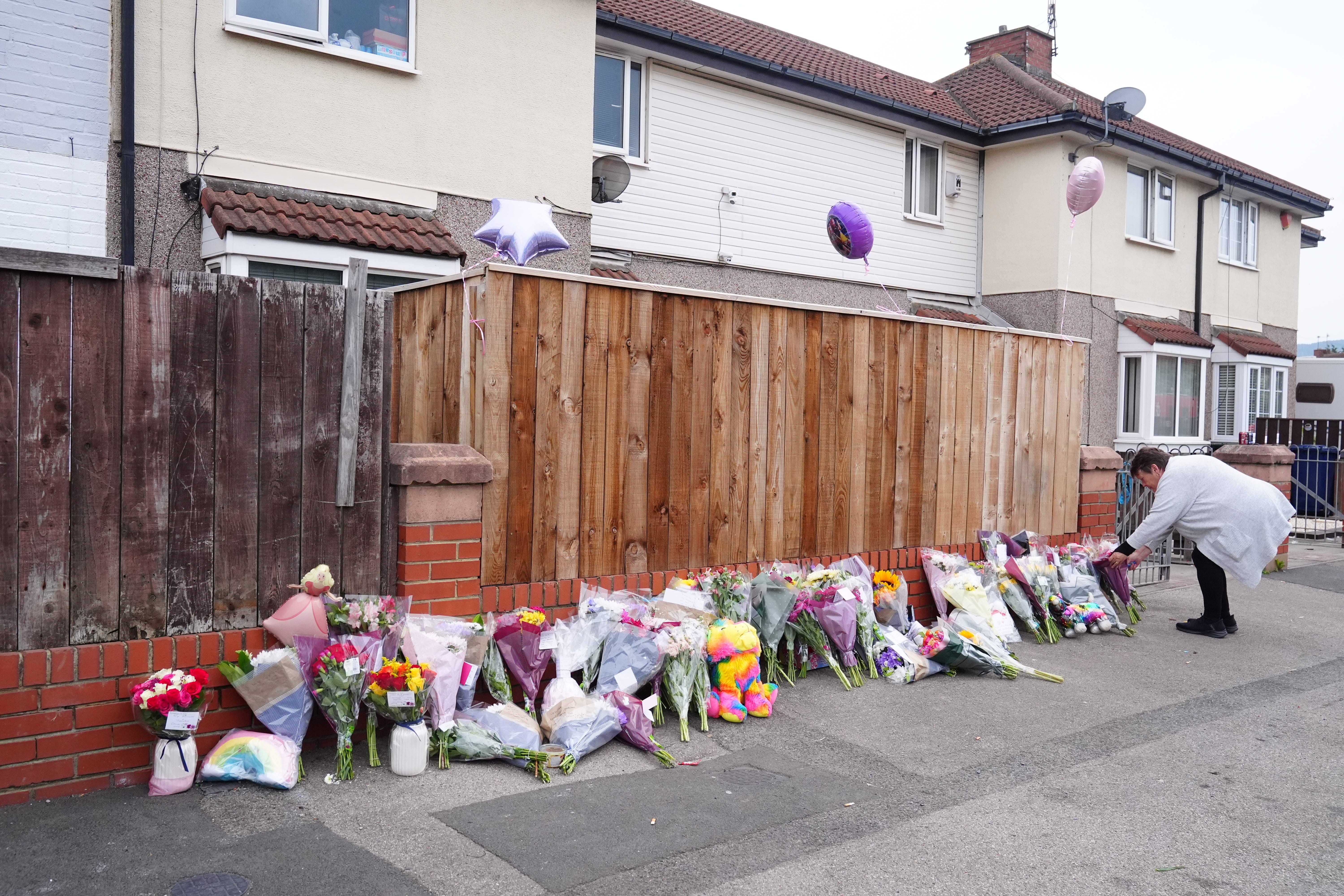 Flowers near the scene of the A66 crash on Birchington Avenue (Owen Humphreys/PA)