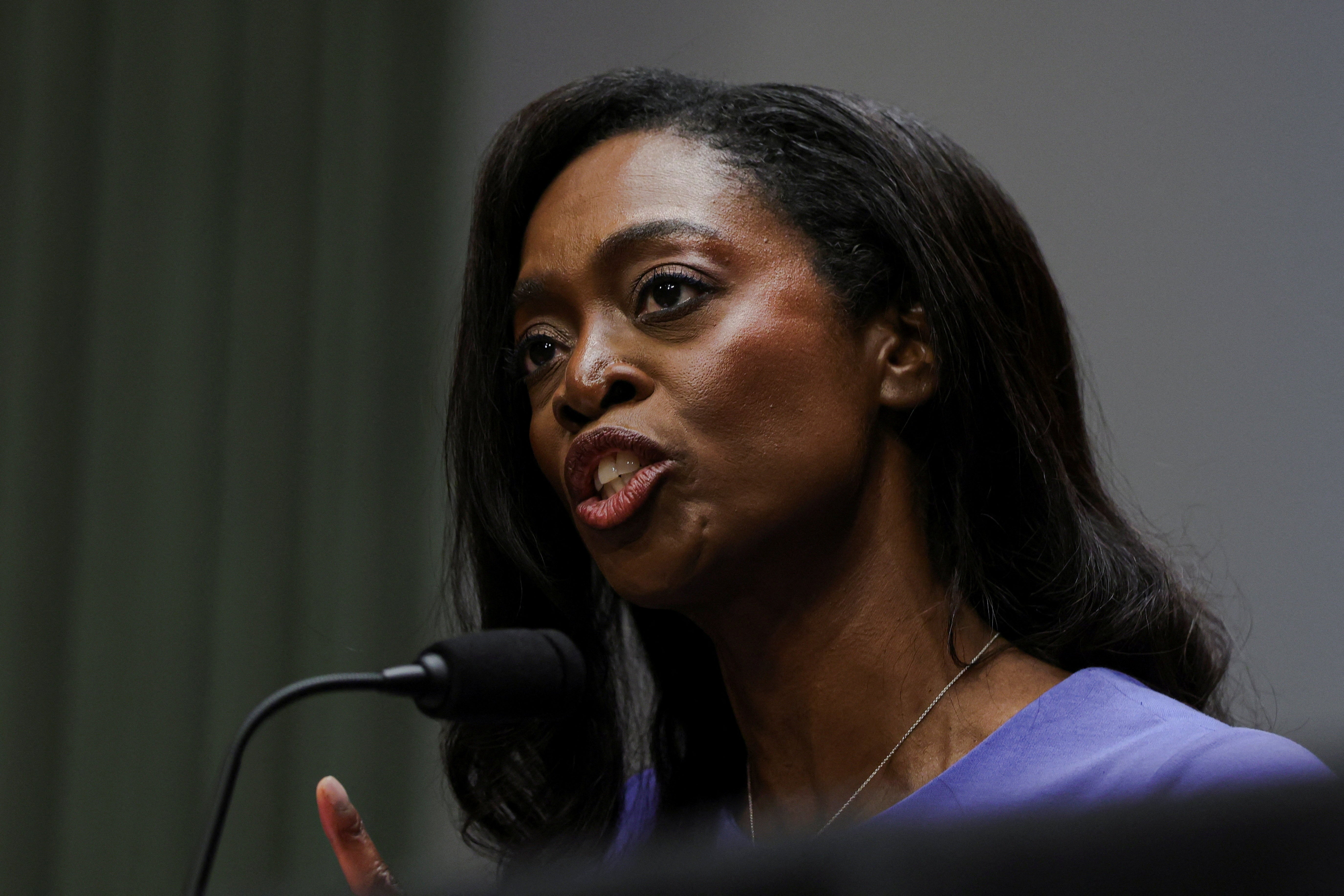 Dr. Erica Schwartz testifies before a Senate Committee confirmation hearing on Capitol Hill in Washington, D.C., last July. Schwartz is now leading the CDC, which reports no U.S. measles deaths on its website