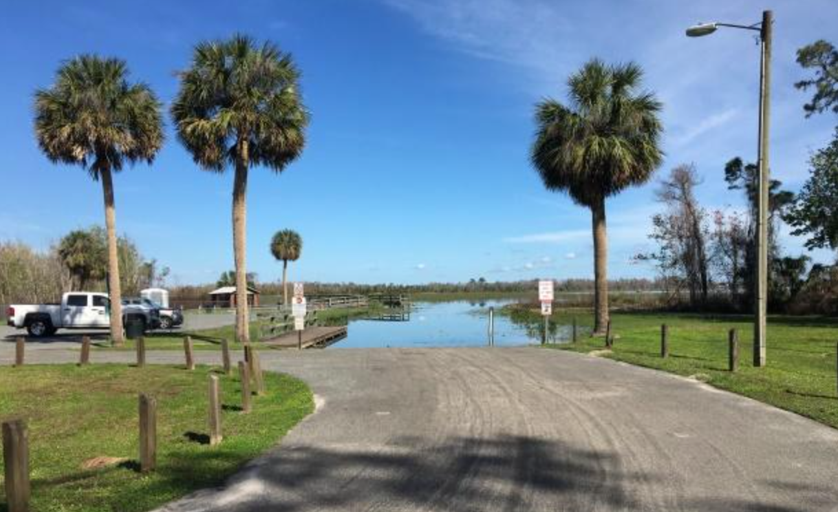A boat ramp at Lake Deaton Park in Wildwood, Florida. Wildwood has the nation's fastest-growing population of people aged 65 and older