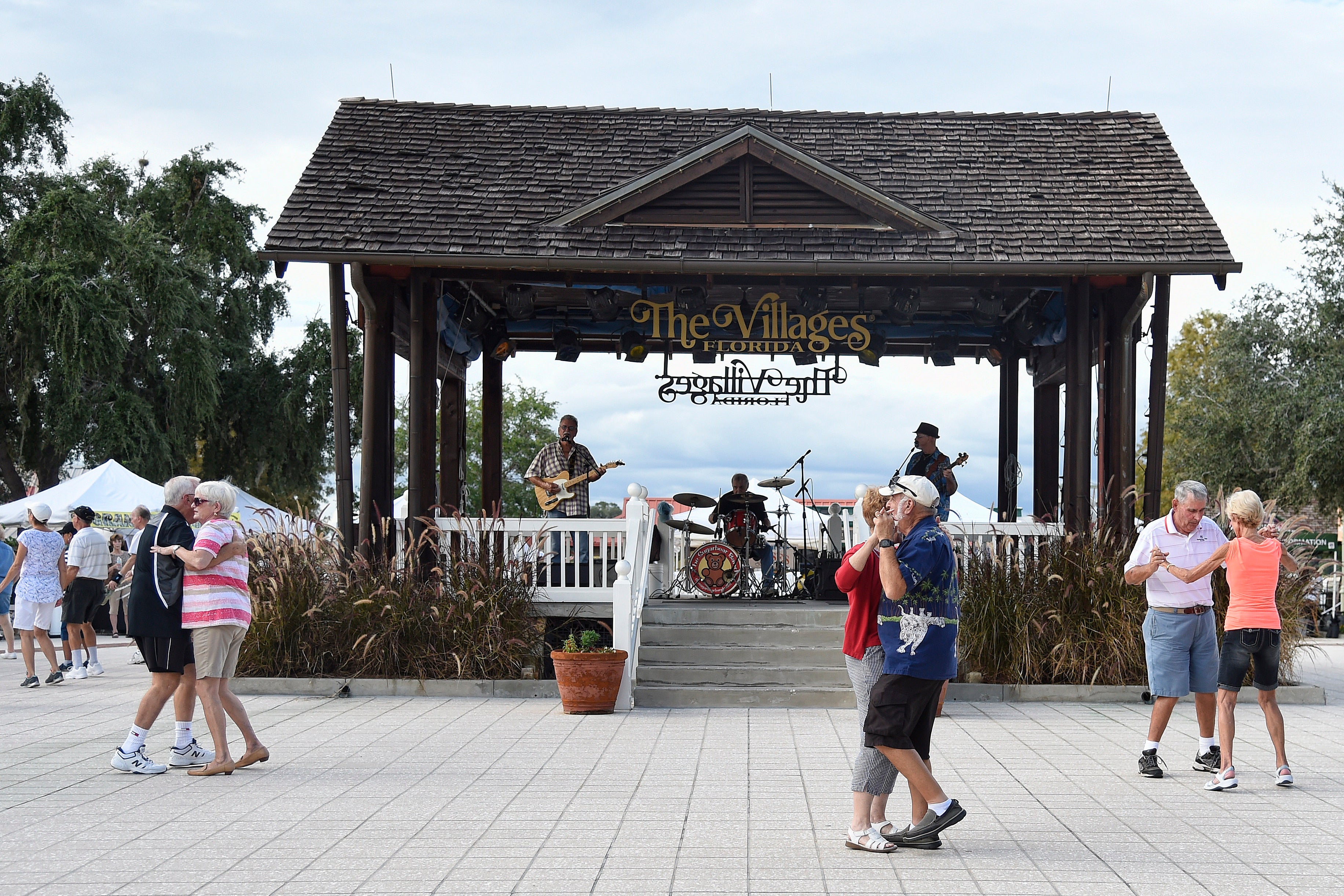 Residents of The Villages, Florida dancing during a party. The Villages is the world's largest retirement community and is just south of Wildwood, Florida (AFP/Getty)