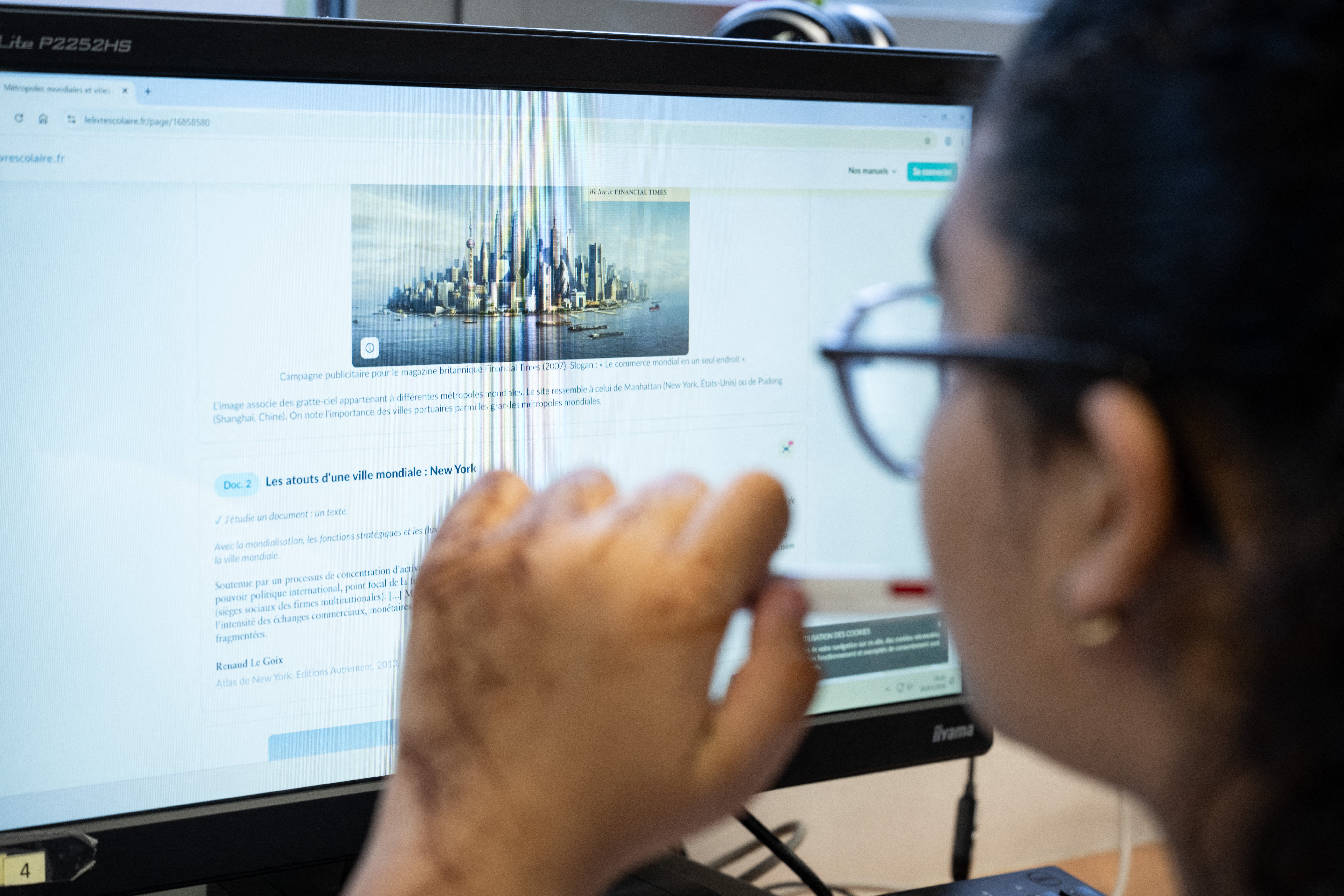 A student does an exercise during an AI class at the College Jean Mace in Mulhouse on 26 March 2026