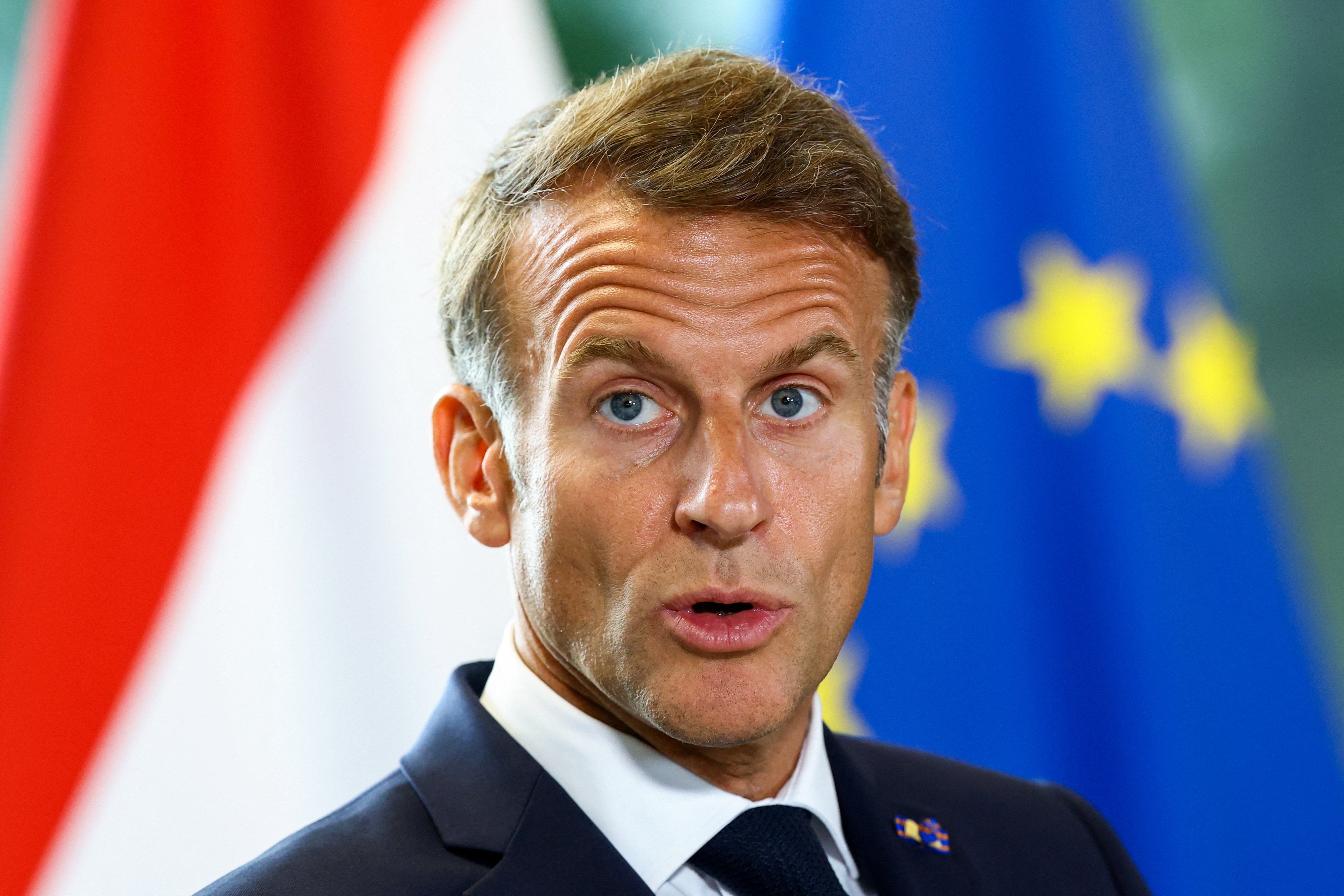 French President Emmanuel Macron is in the UK for talks with prime minister Andy Burnham