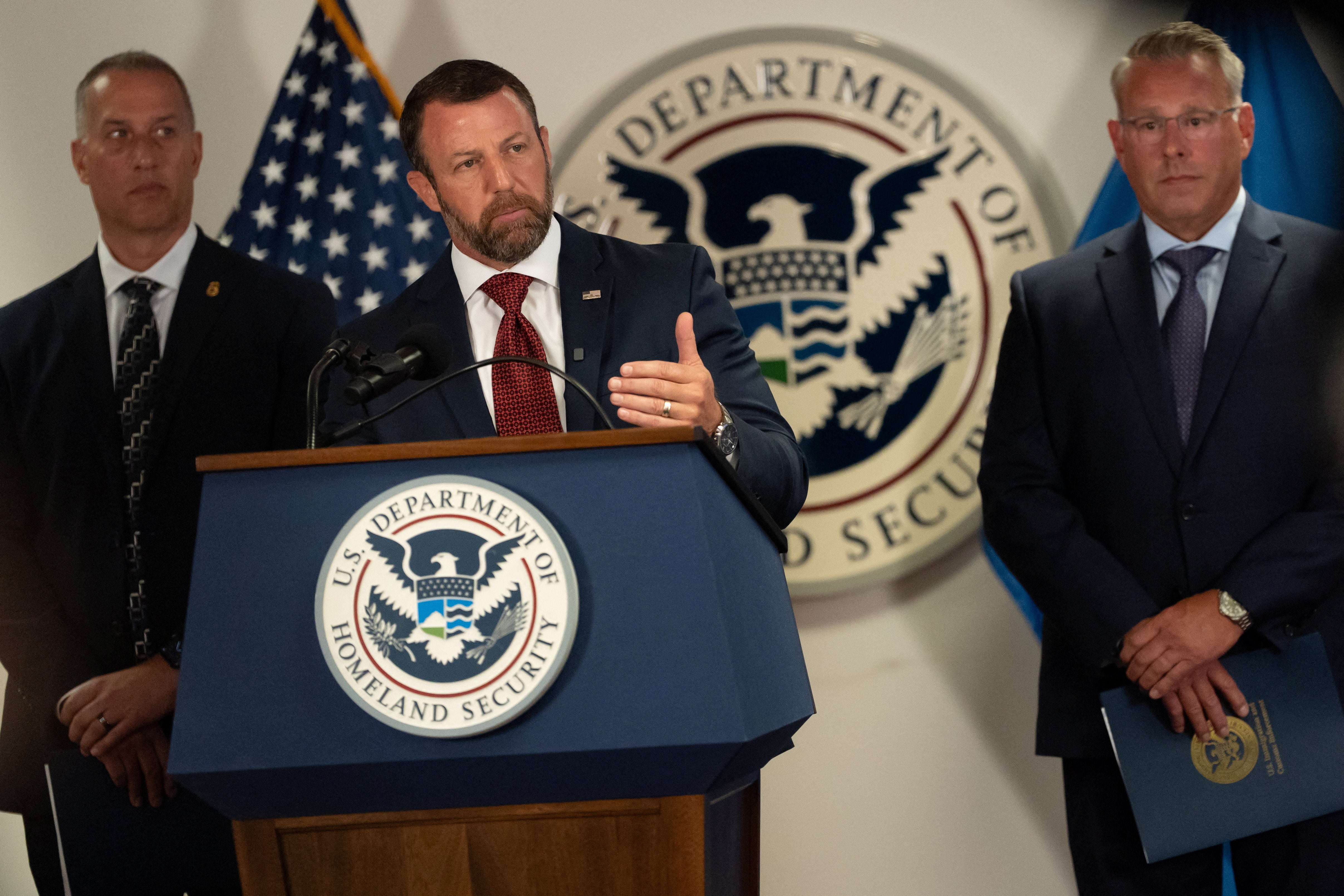 DHS Secretary Markwayne Mullin has not ruled out ICE agents at polling sites but has said officers will likely only be present to serve a warrant or respond to a threat