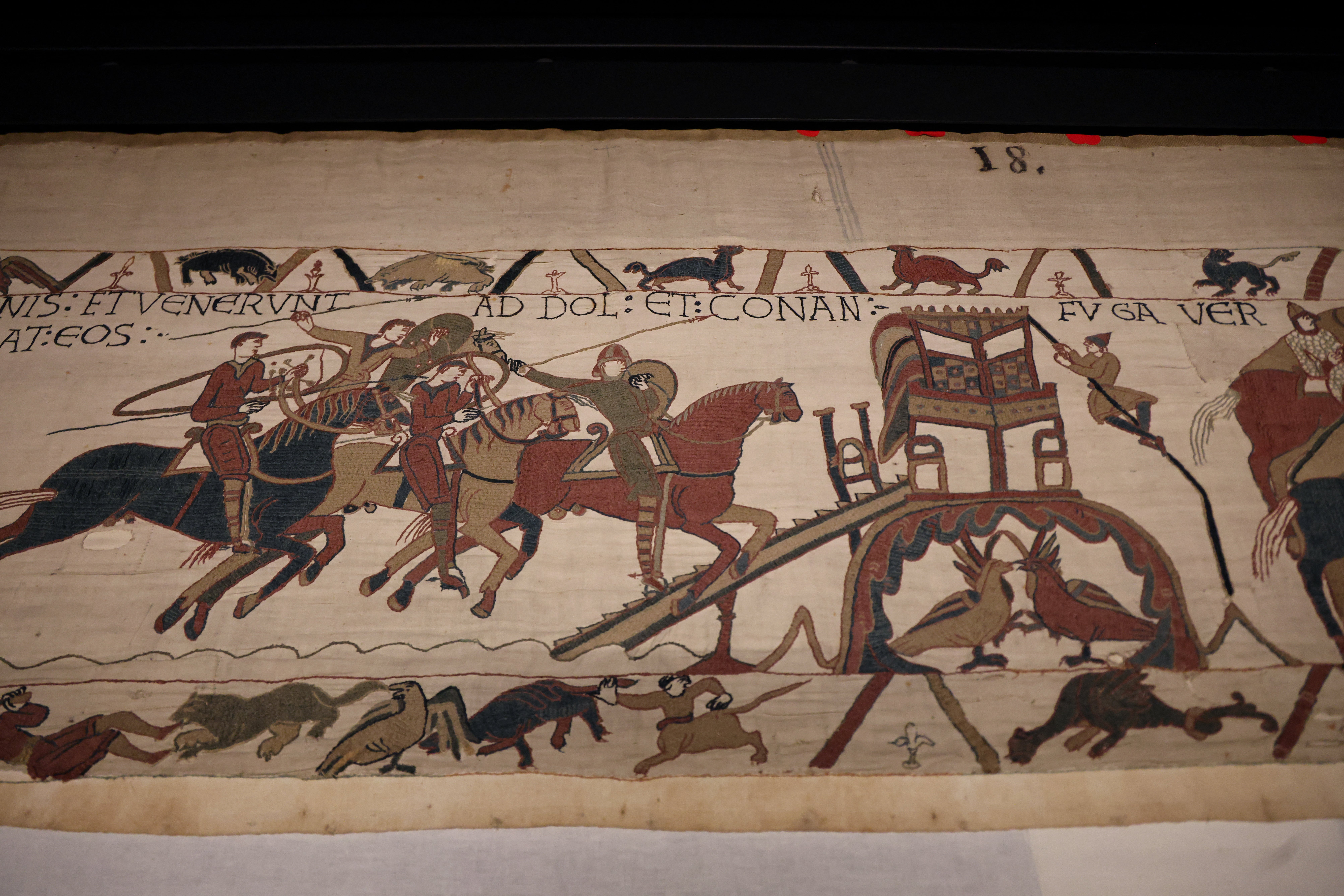 The Bayeux Tapestry is on exhibit at the British Museum