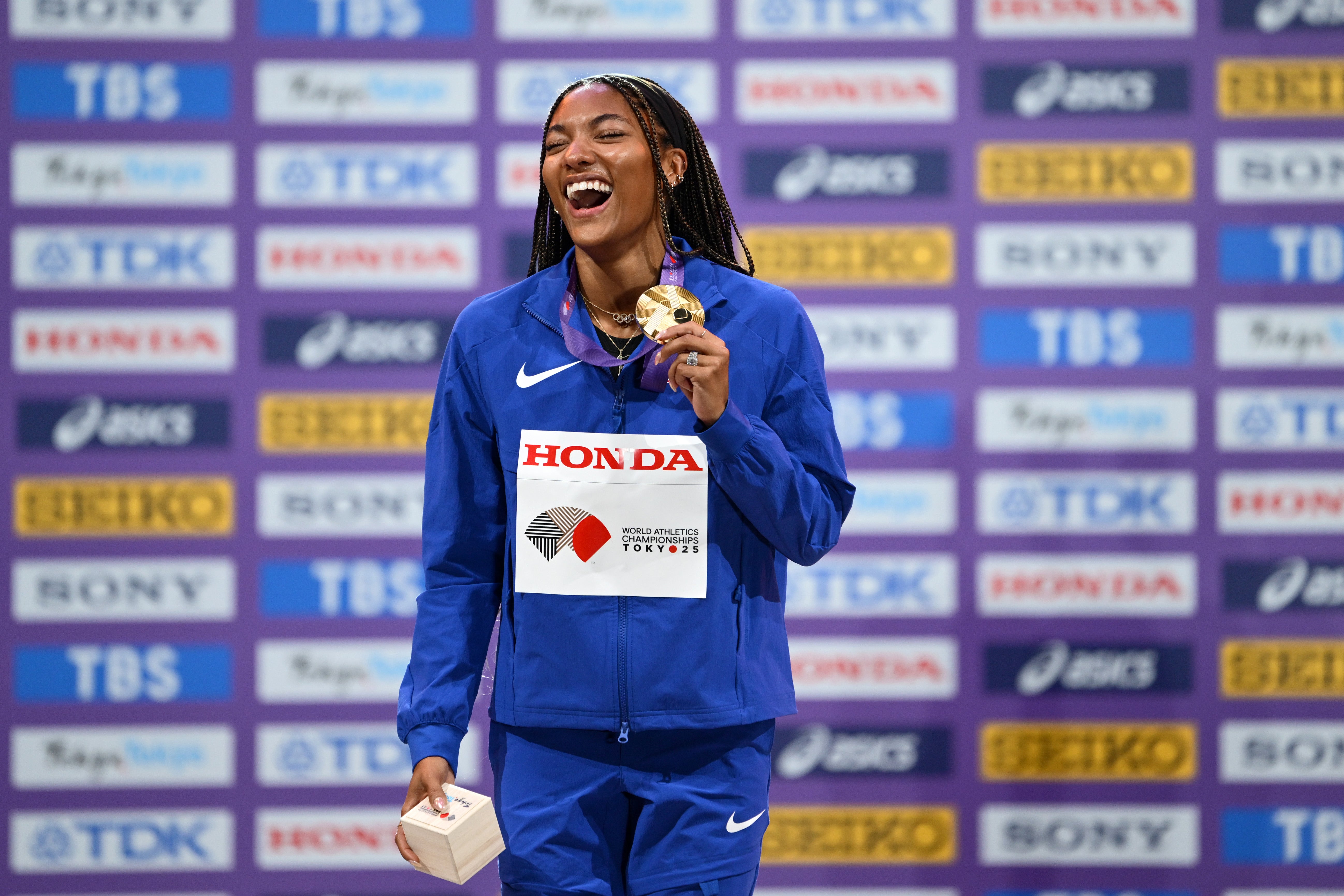 Davis-Woodhall is an Olympic and world champion in the long jump