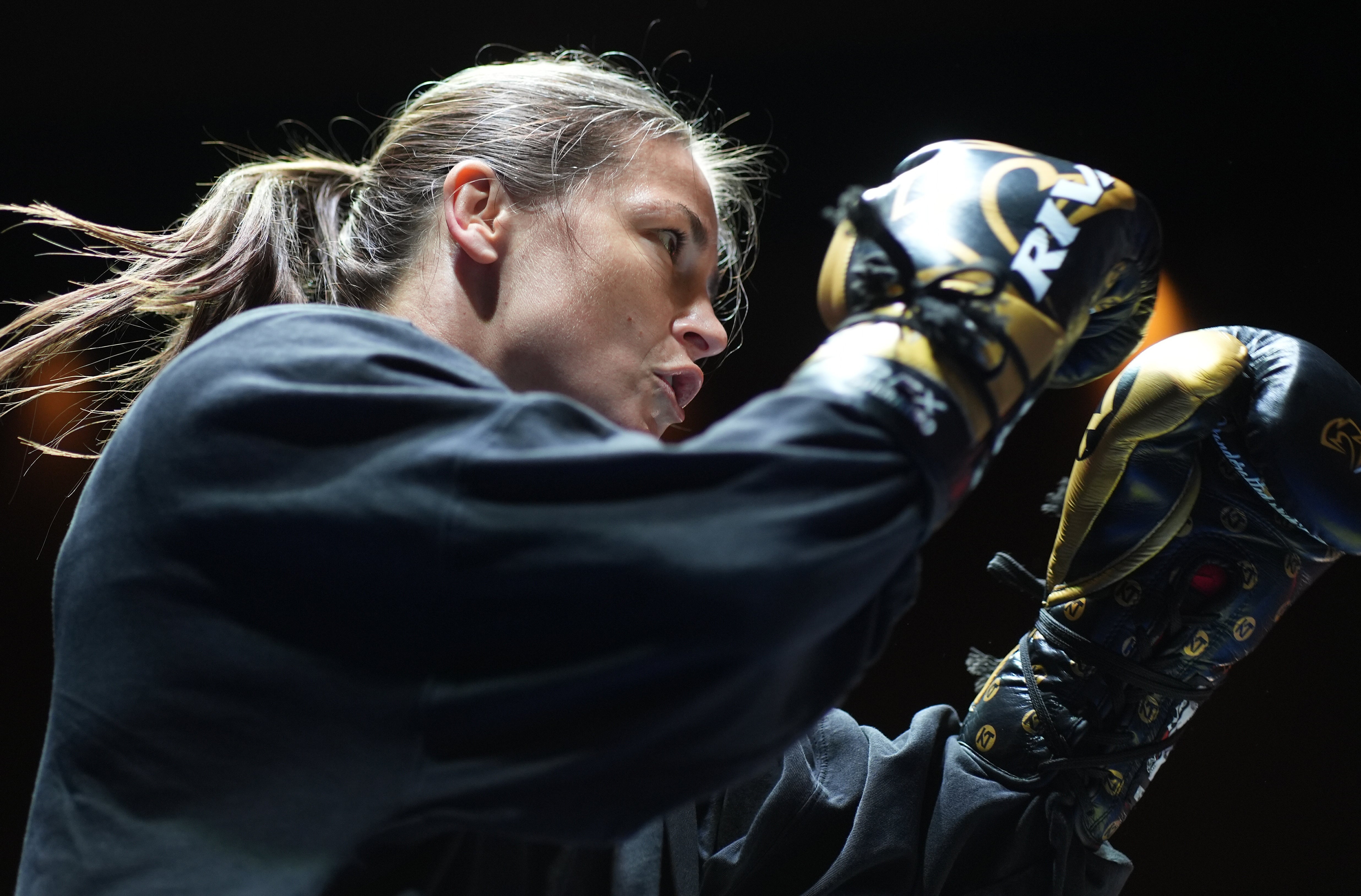 Katie Taylor was put through her paces at an open workout on Wednesday (Brian Lawless/PA)