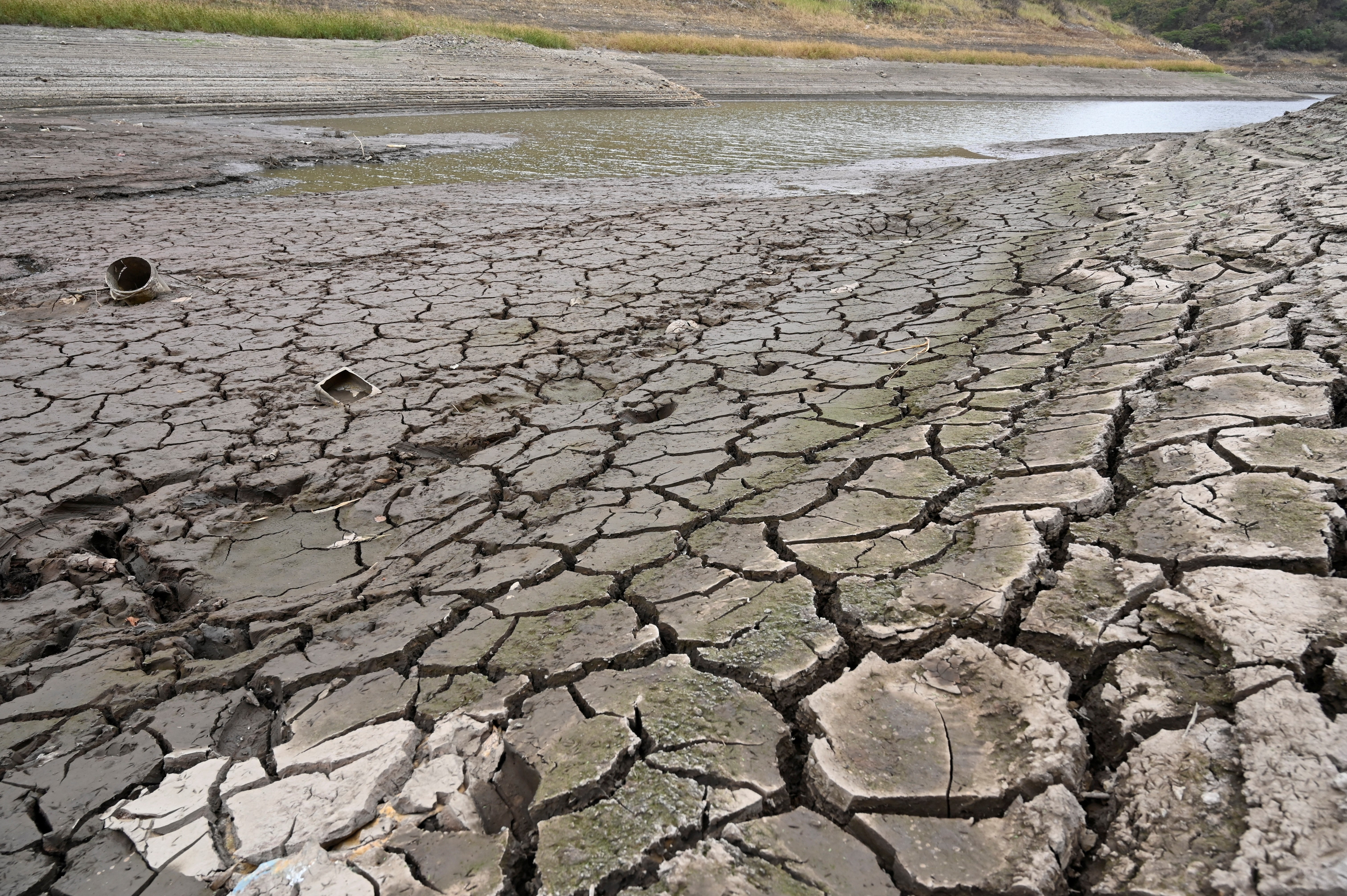 A view of Los Laureles reservoir with low water levels in Tegucigalpa, Honduras, on 2 September 2026 (AFP/Getty)