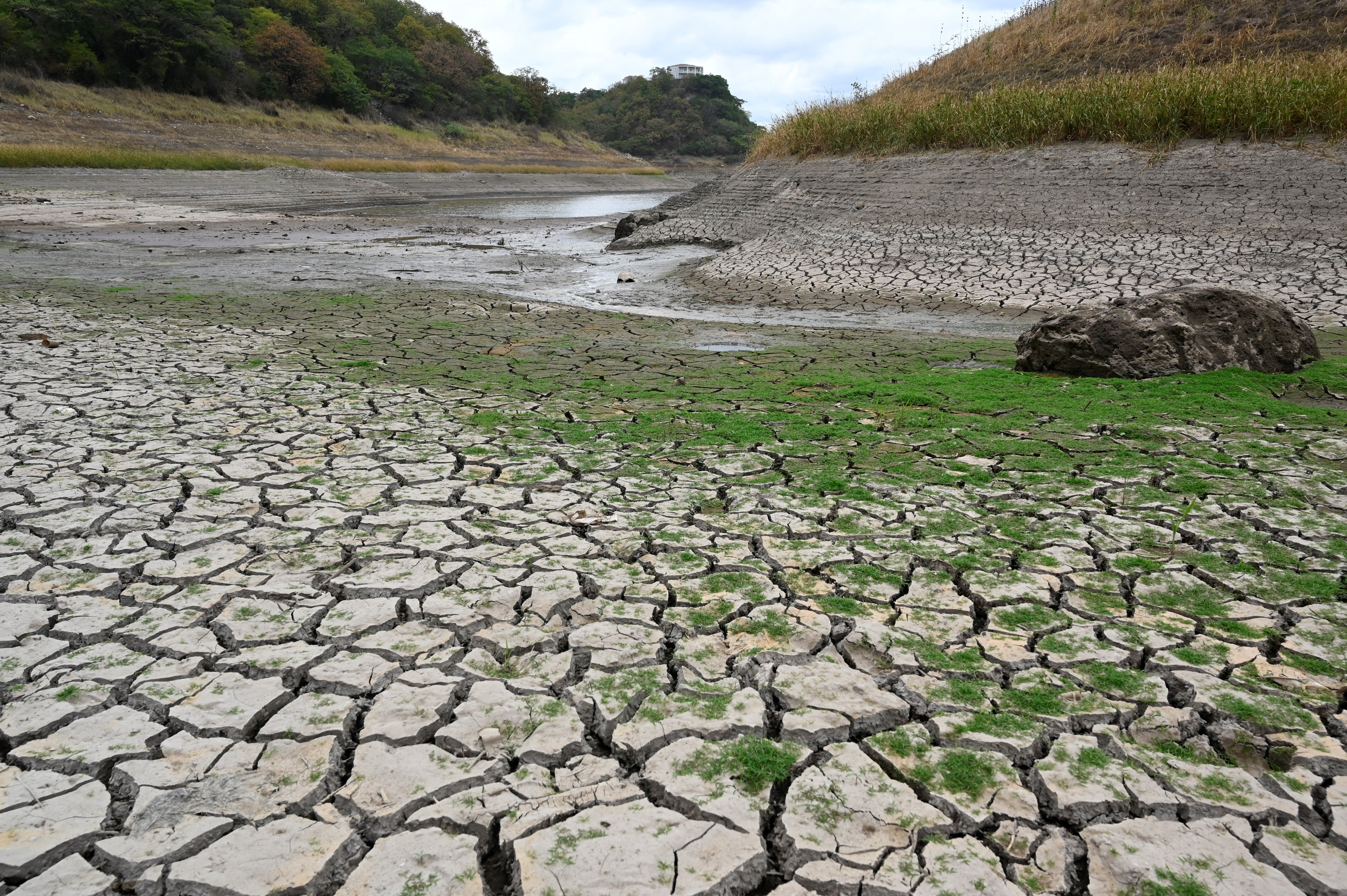 A view of Los Laureles reservoir with low water levels in Tegucigalpa as El Nino predicted to cause extreme weather