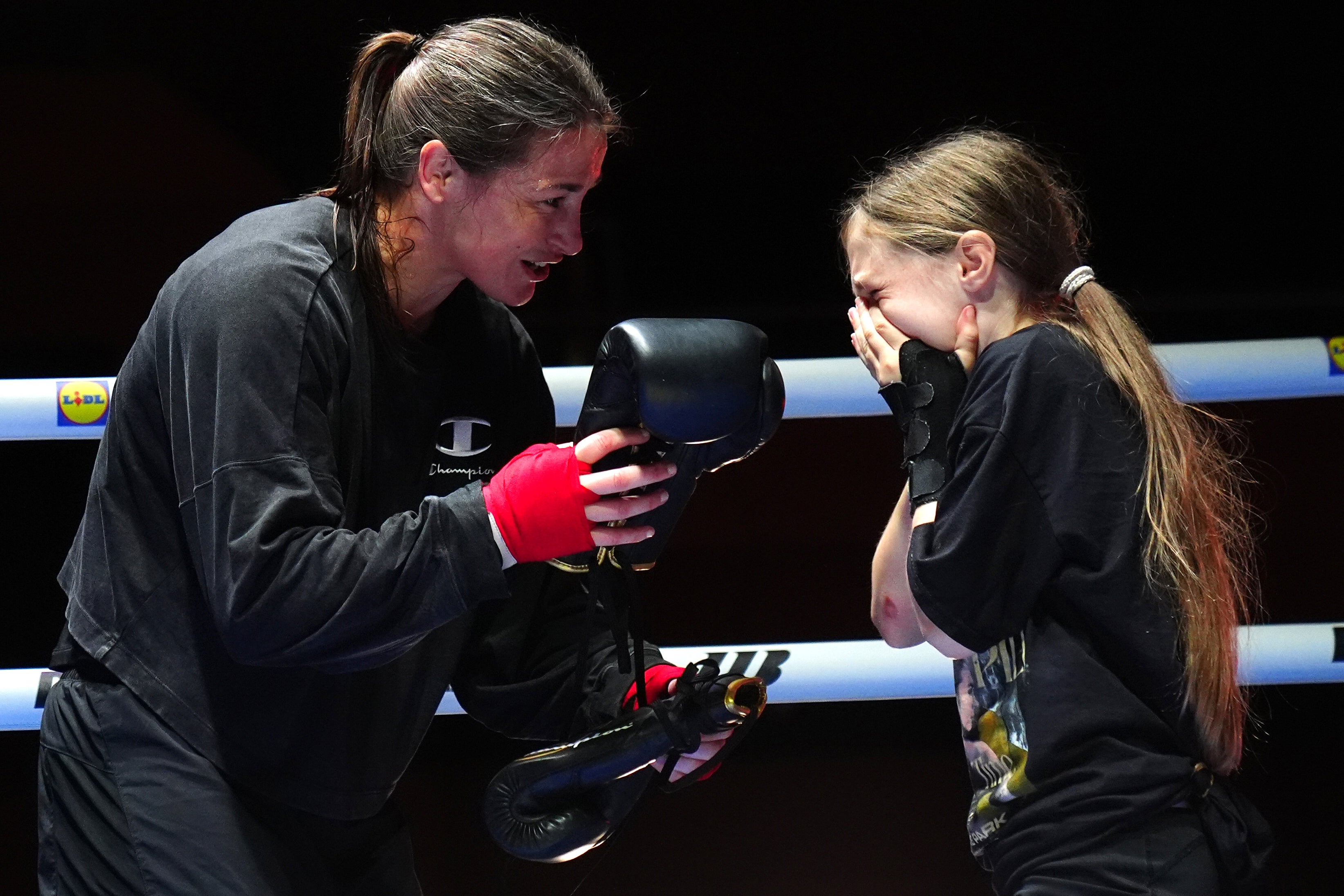 This week, Taylor brought a young fan to tears of joy by boxing with her (PA)