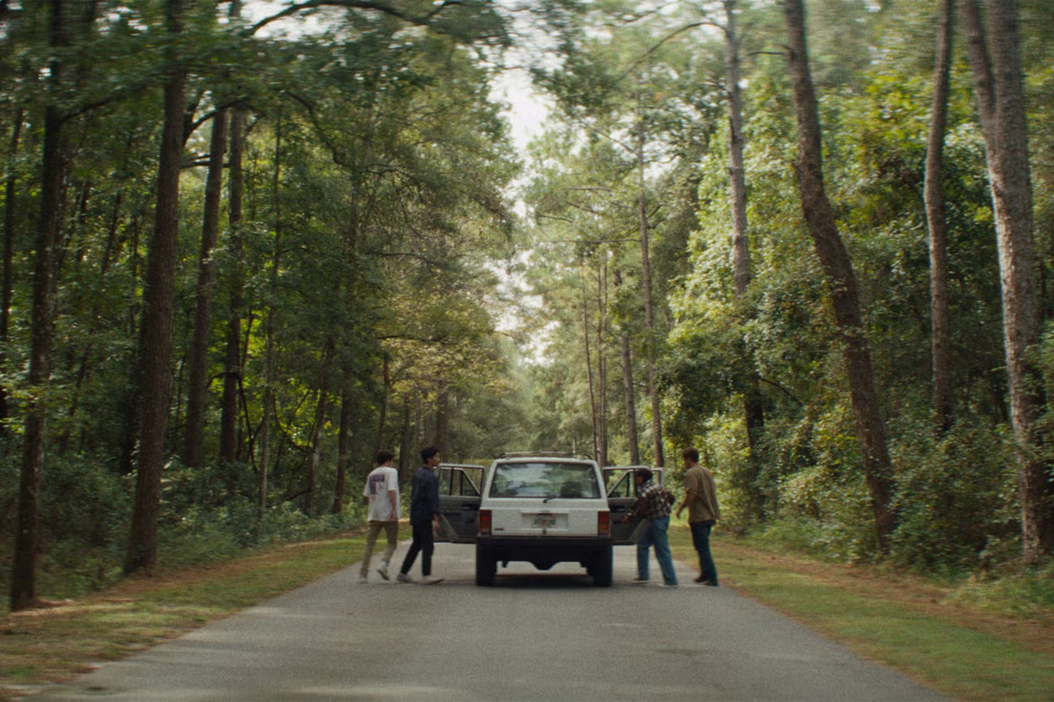 ‘It Ends’ follows a group of friends who become trapped on a never ending road trip (Neon)